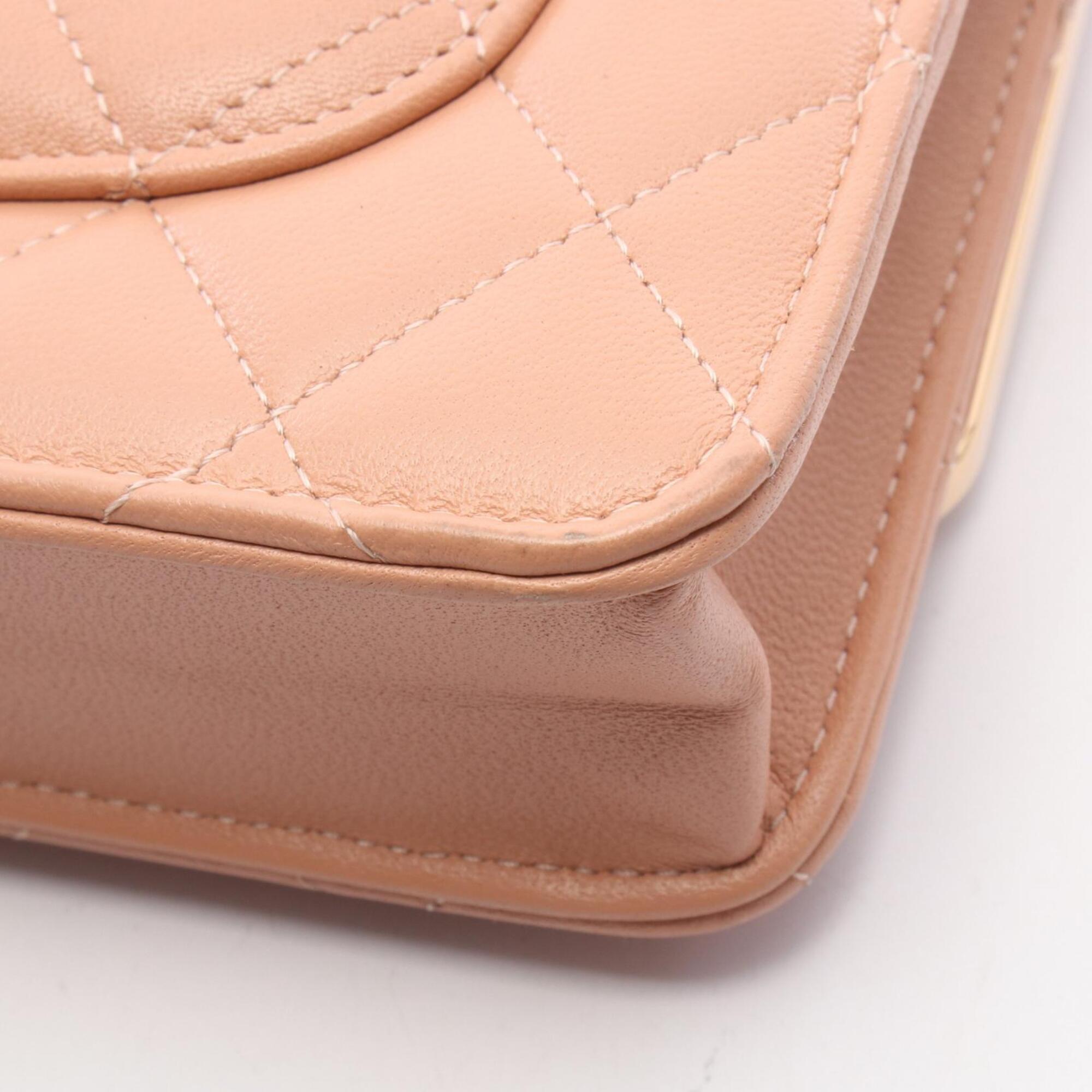 Chanel Pink Leather Handbag Shoulder Bag (Pre-Owned)