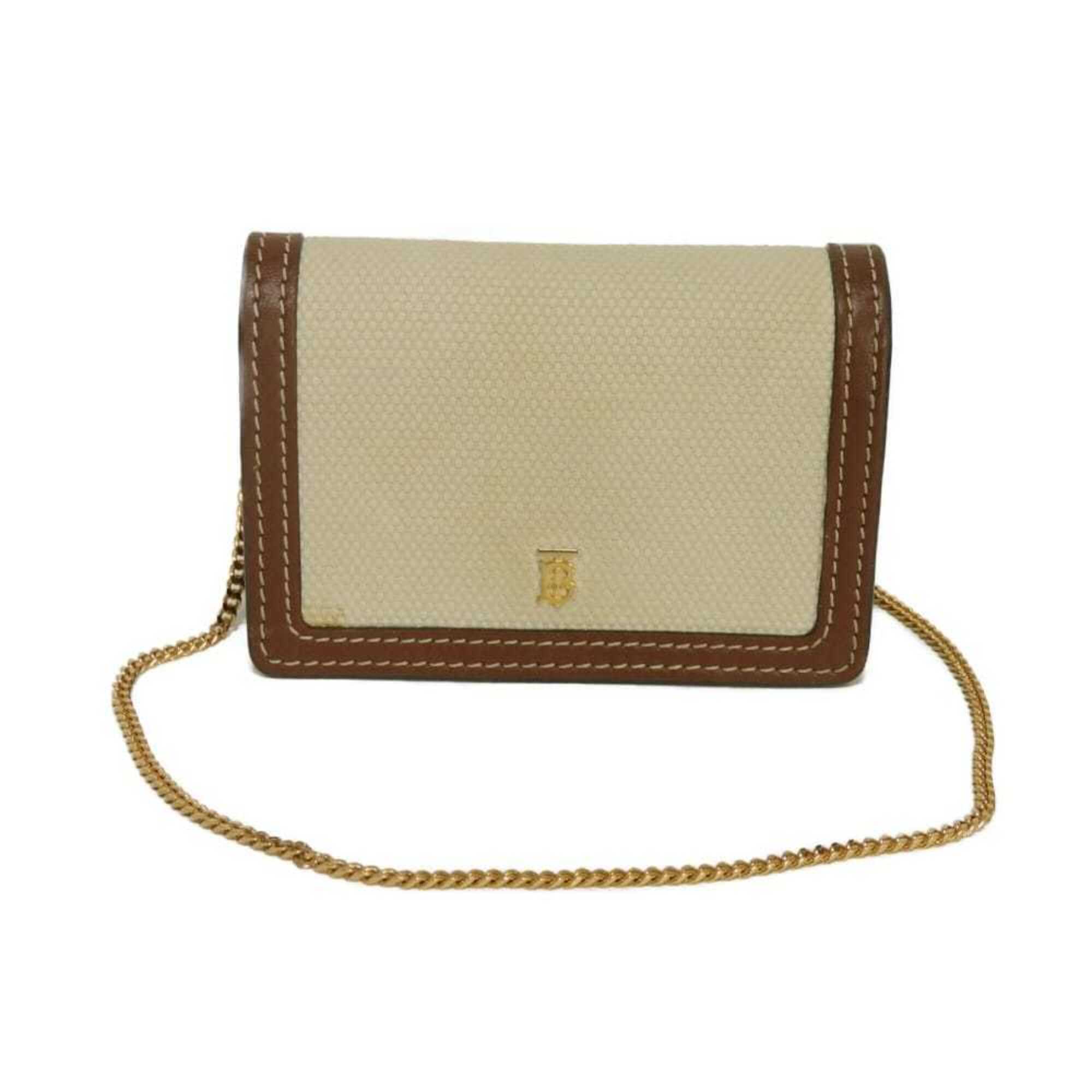 Burberry Beige Brown Canvas Wallet (Bi-Fold) (Pre-Owned)