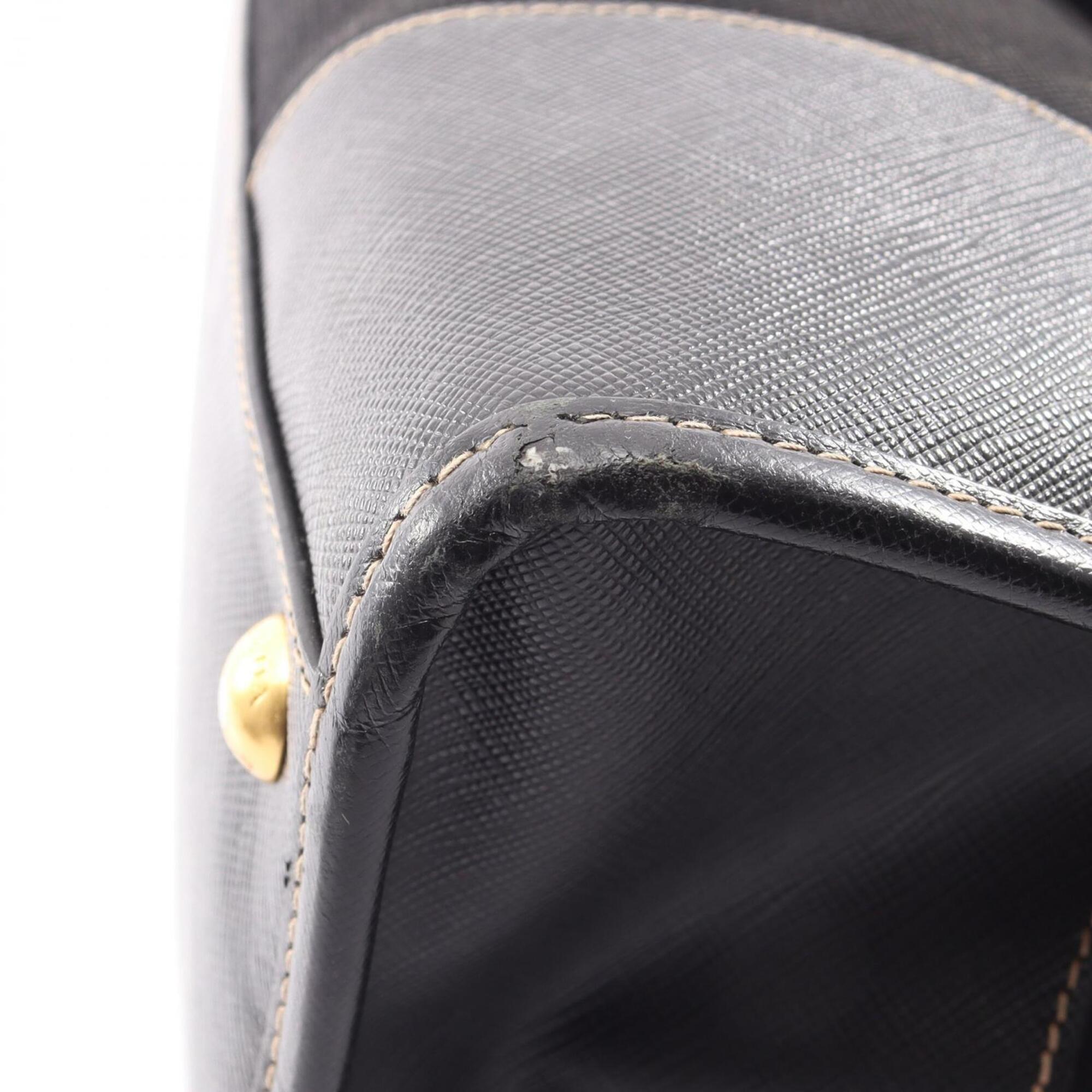 Prada Black Canvas Leather Handbag (Pre-Owned)