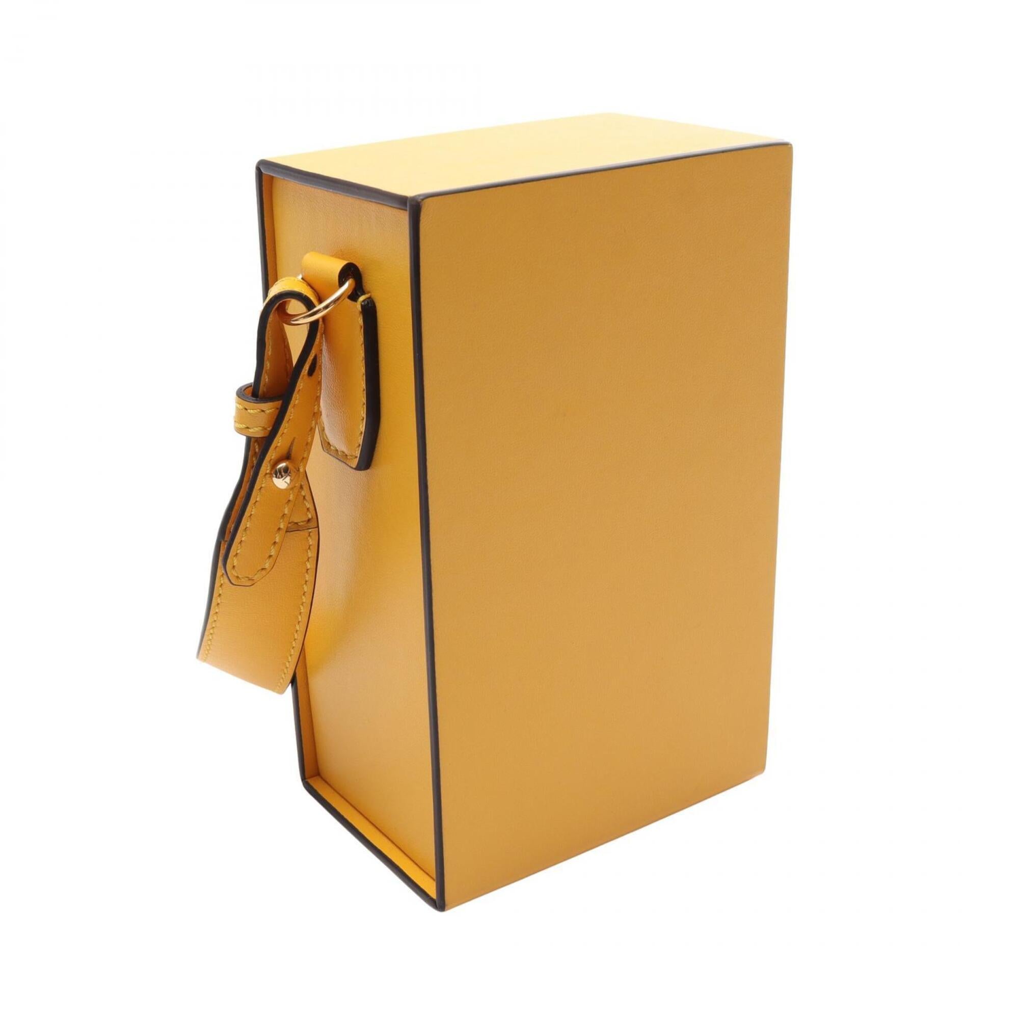 Fendi Yellow Leather Handbag Shoulder Bag (Pre-Owned)