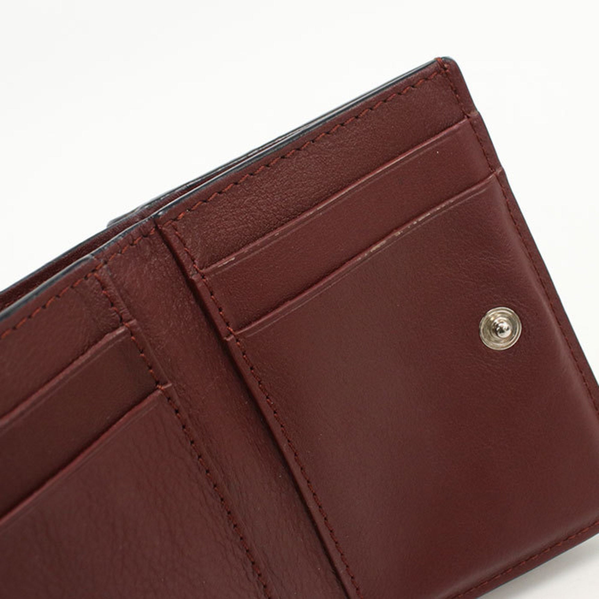 Loewe Wine Leather Wallet (Tri-Fold) (Pre-Owned)