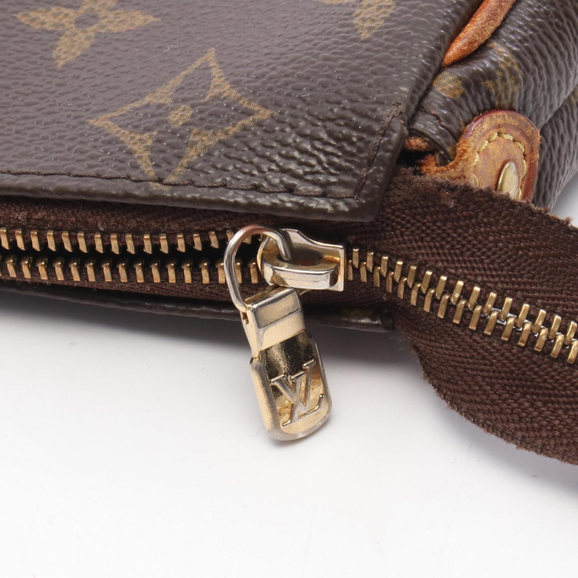 Louis Vuitton Brown Monogram Coated Canvas Leather Handbag Shoulder Bag (Pre-Owned)