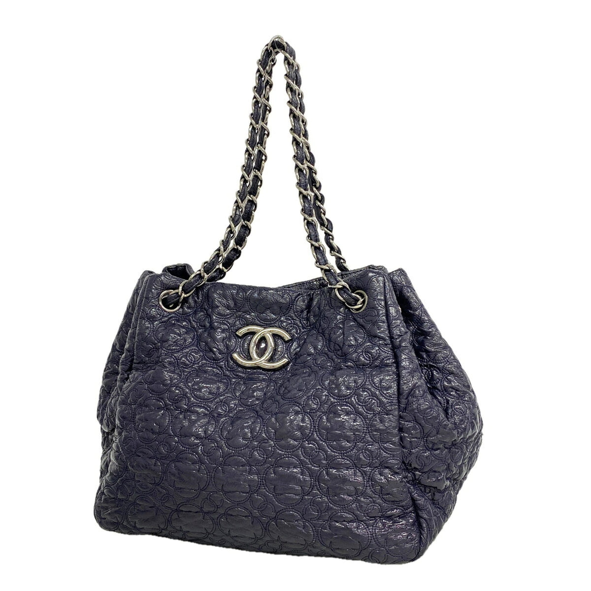 Chanel Navy Leather Shoulder Bag (Pre-Owned)
