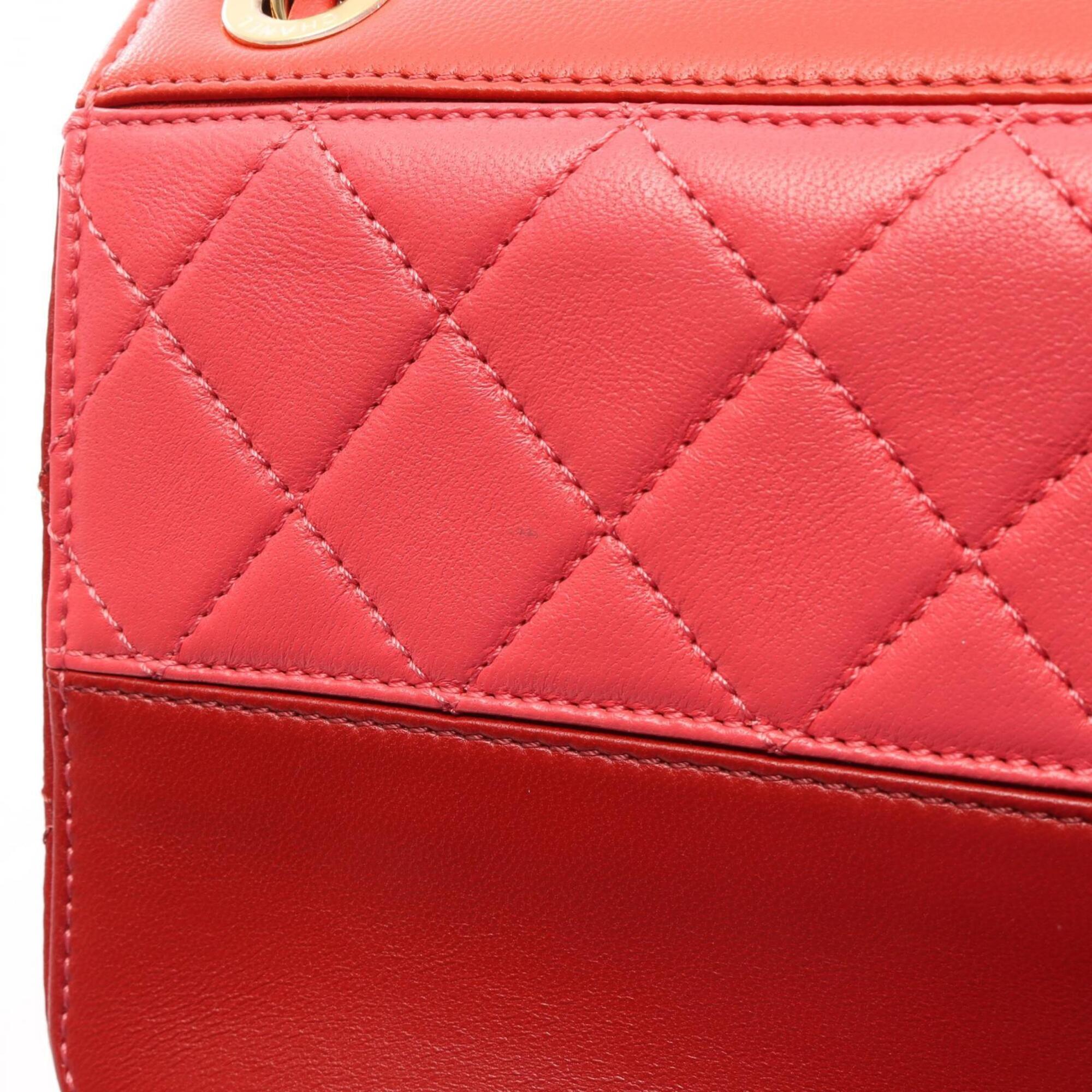 Chanel Bordeaux Pink Red Color Leather Handbag Shoulder Bag (Pre-Owned)