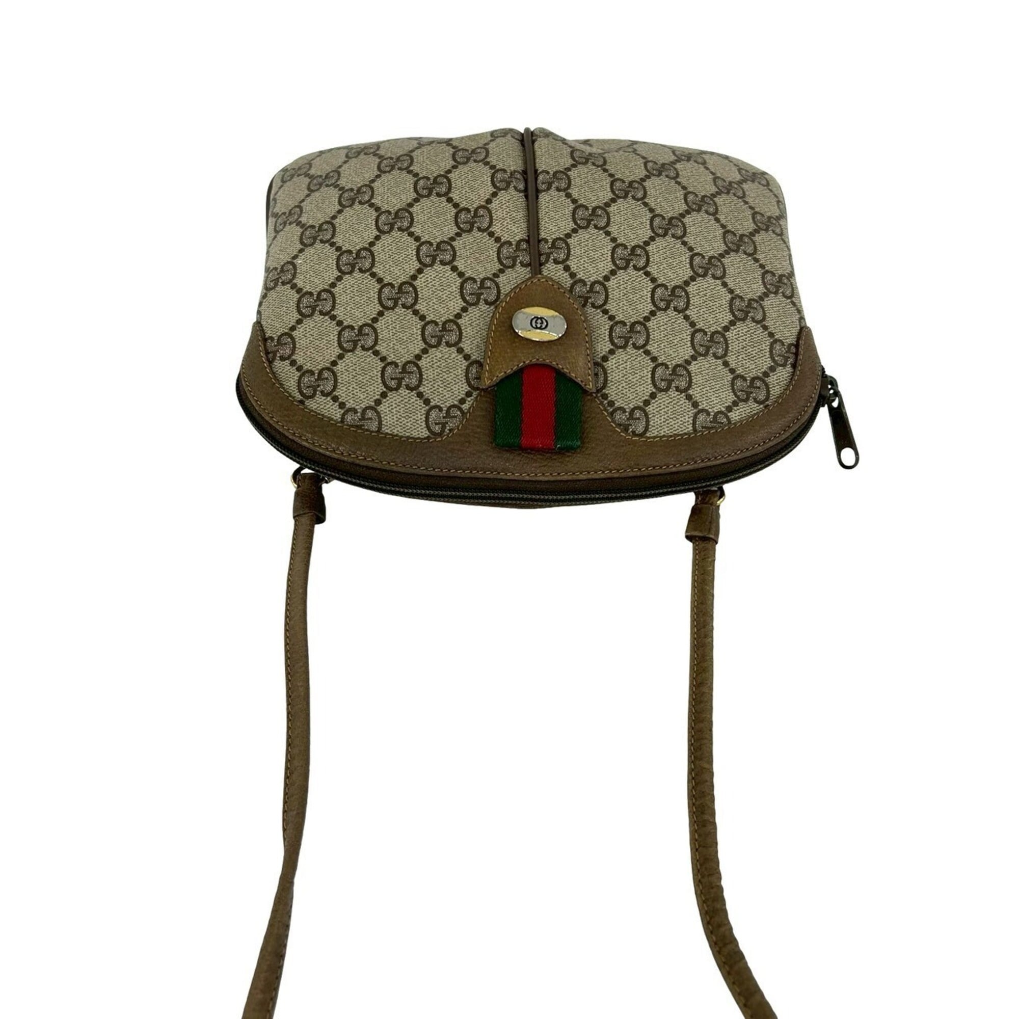 Gucci Brown Green Red Color Leather Pvc Pochette Shoulder Bag (Pre-Owned)