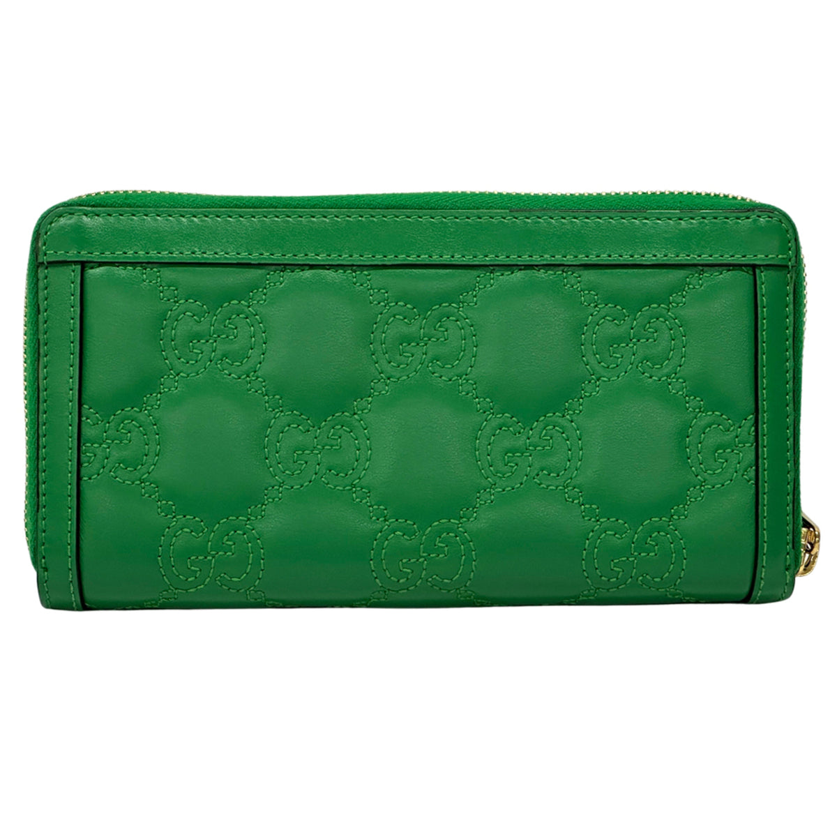 Gucci Green Leather Long Wallet (Bi-Fold) (Pre-Owned)