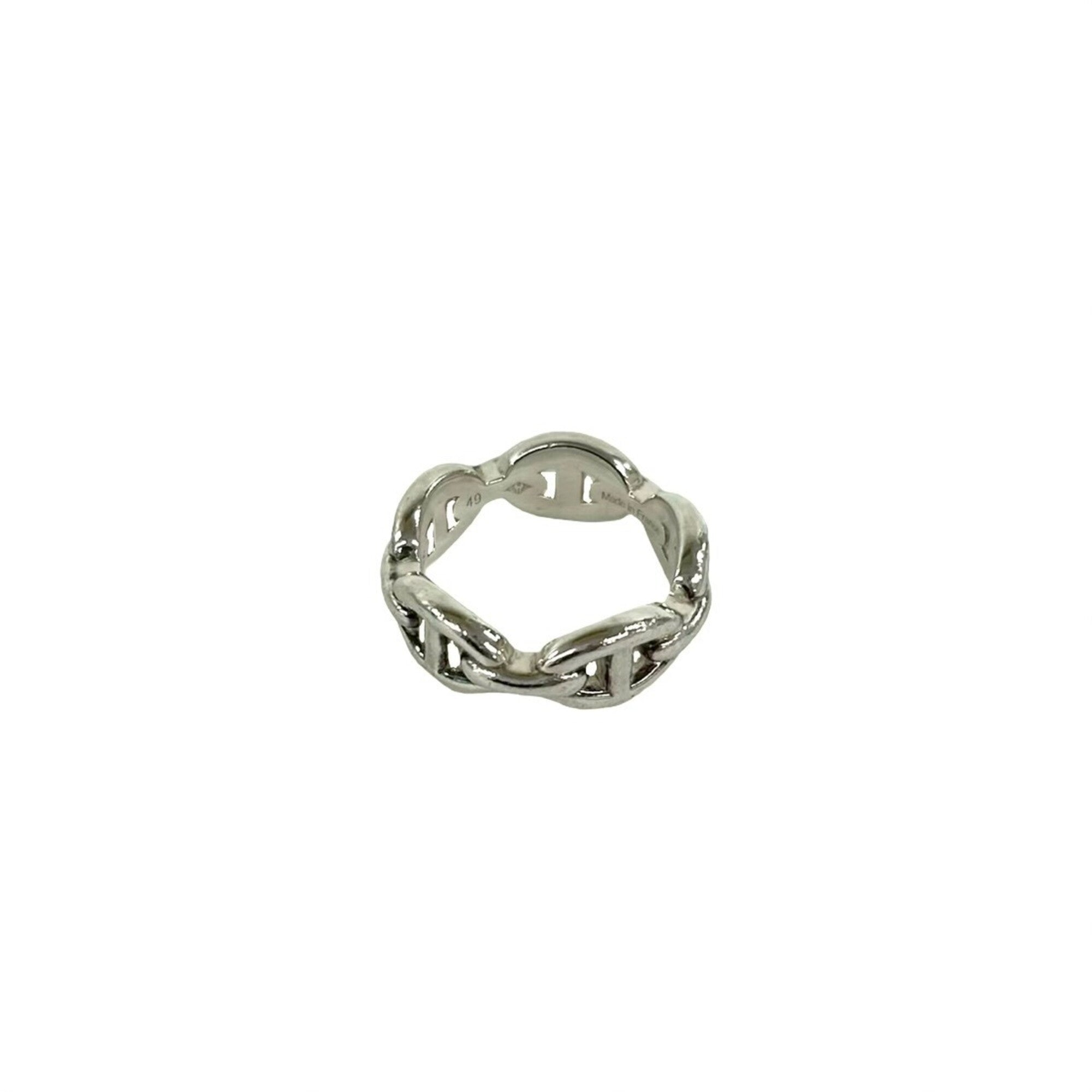 Hermes Silver Silver 925 Band Ring (Pre-Owned)