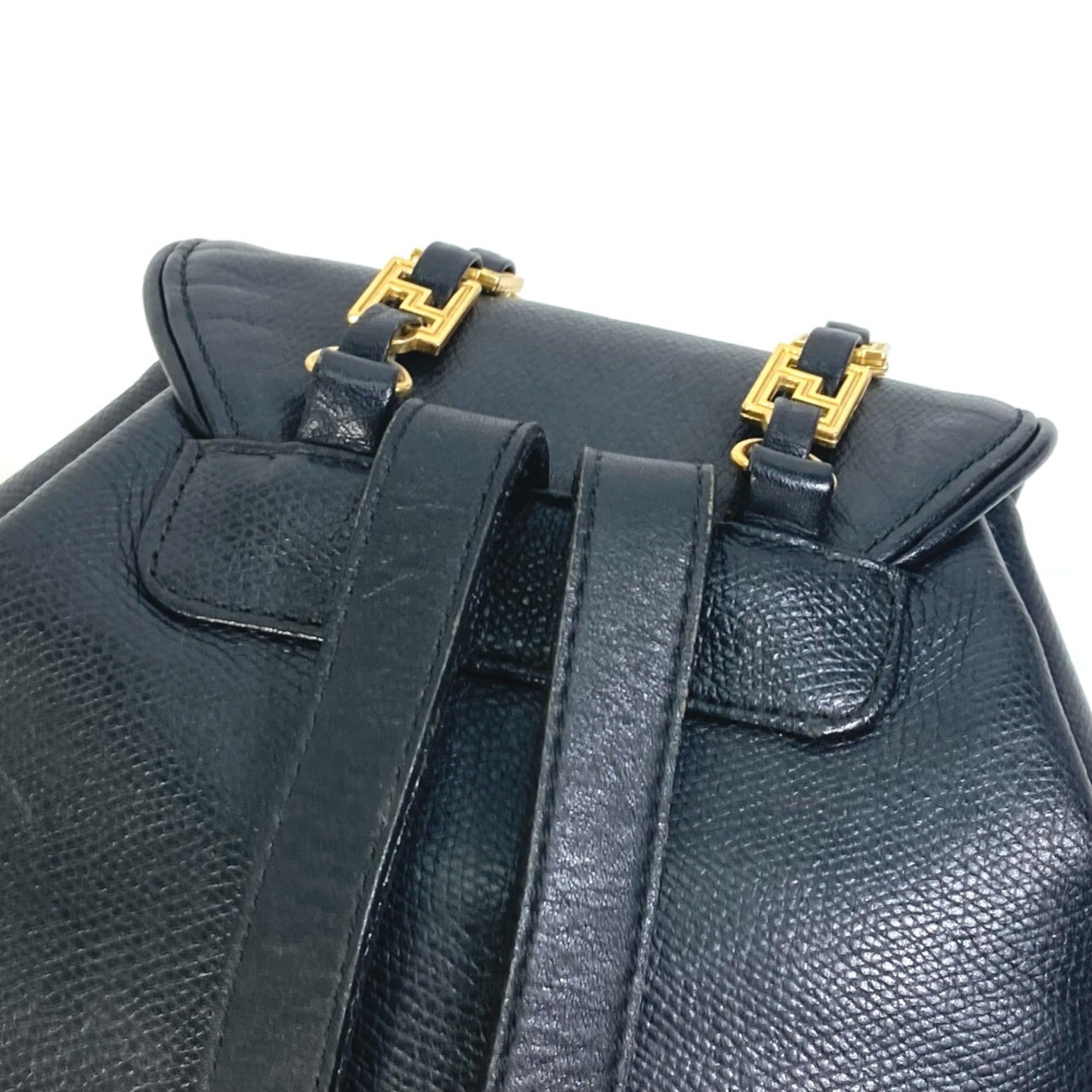 Versace Black Leather Backpack (Pre-Owned)