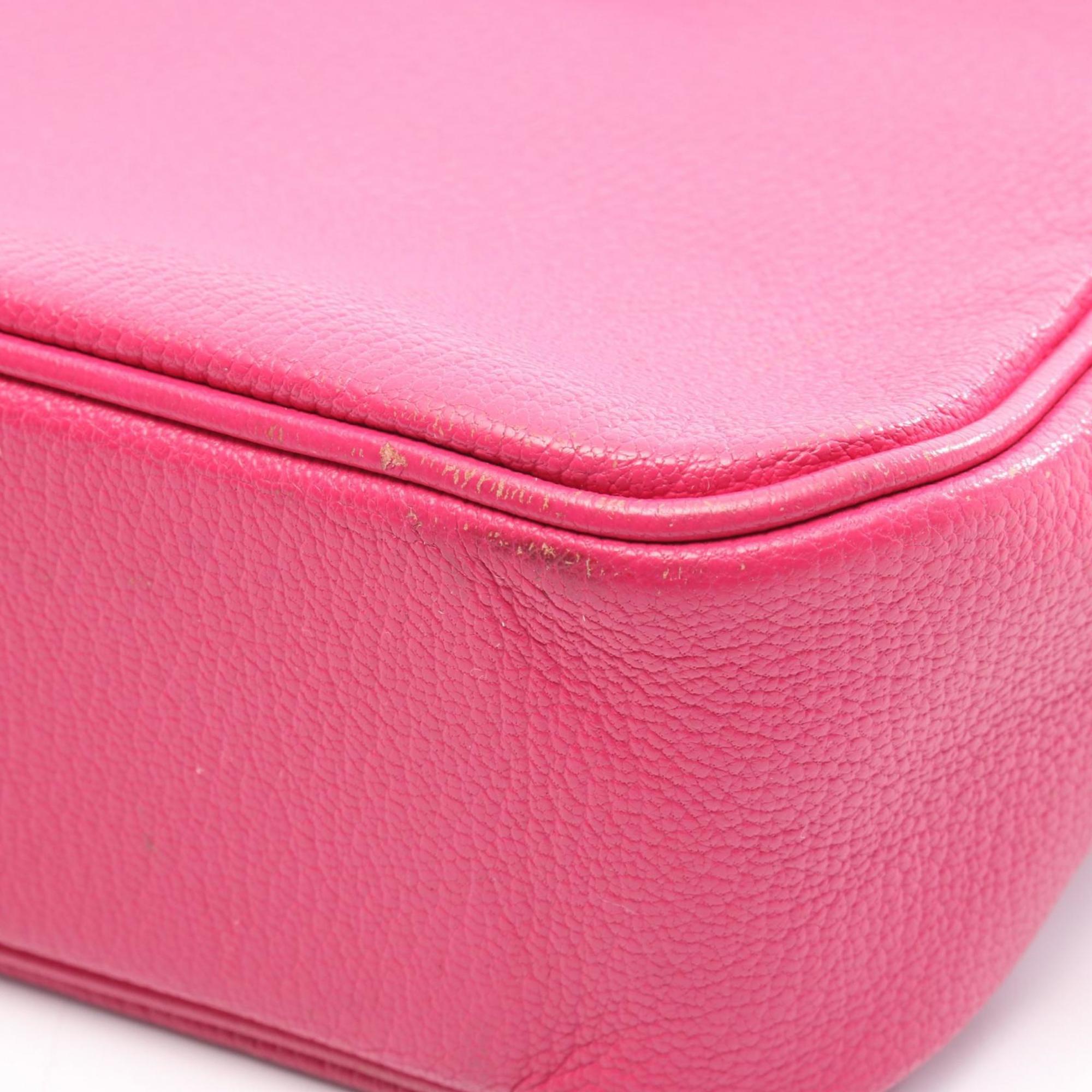 Hermes Pink Chevre Leather Leather Handbag (Pre-Owned)