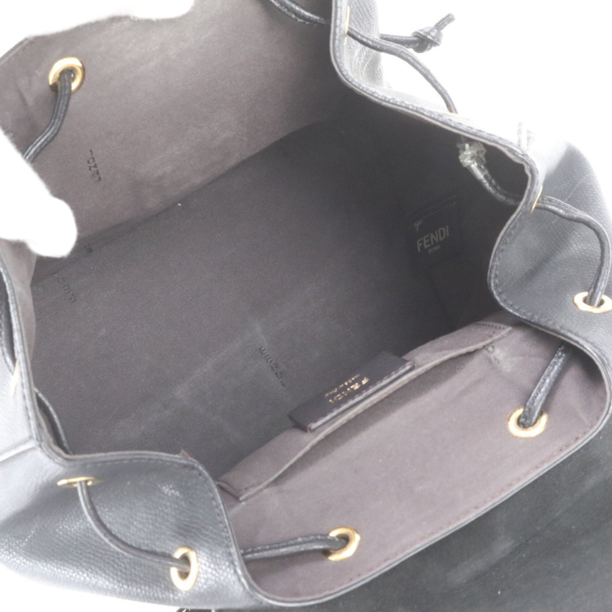 Fendi Black Leather Backpack Shoulder Bag (Pre-Owned)