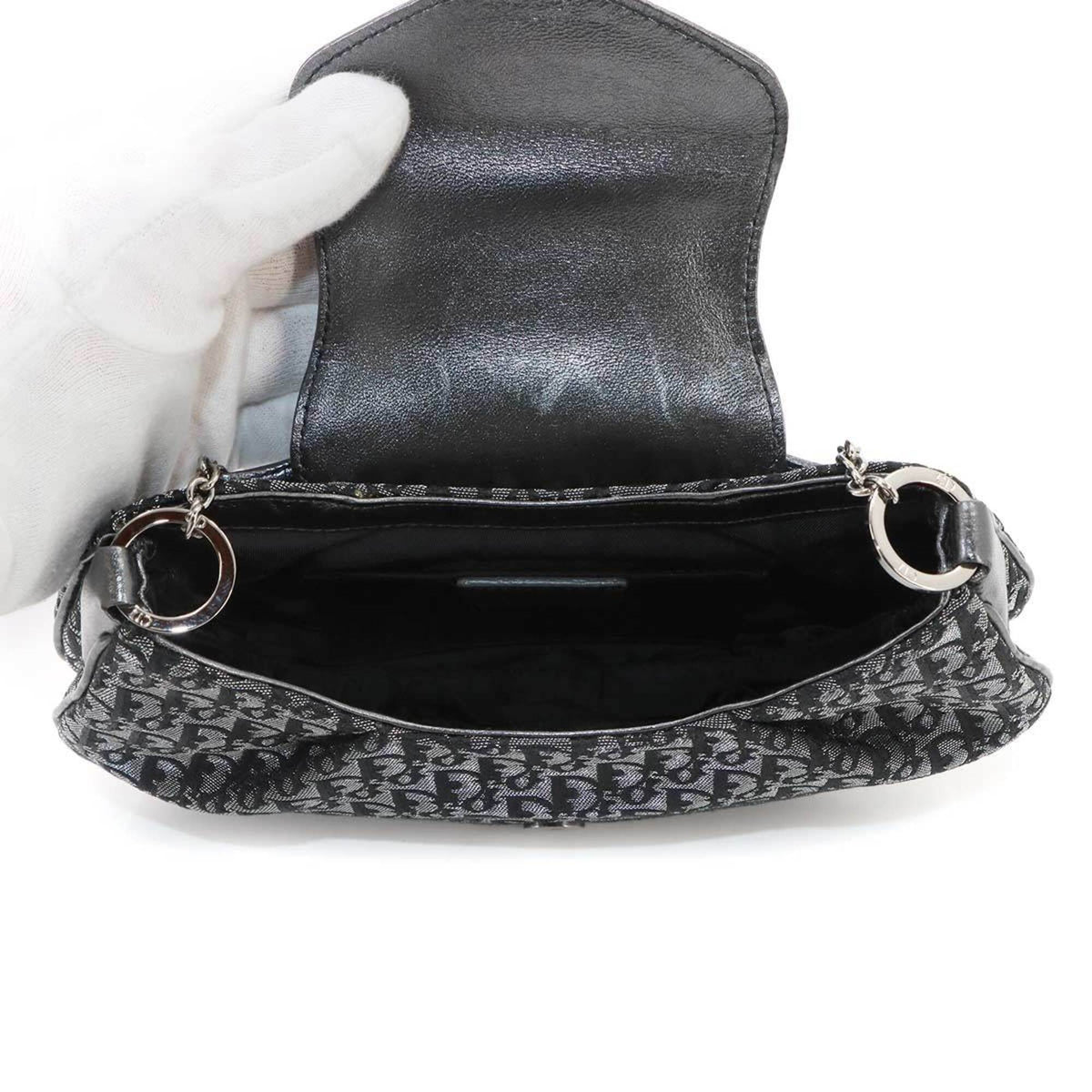Christian Dior Gray Canvas Leather Handbag (Pre-Owned)