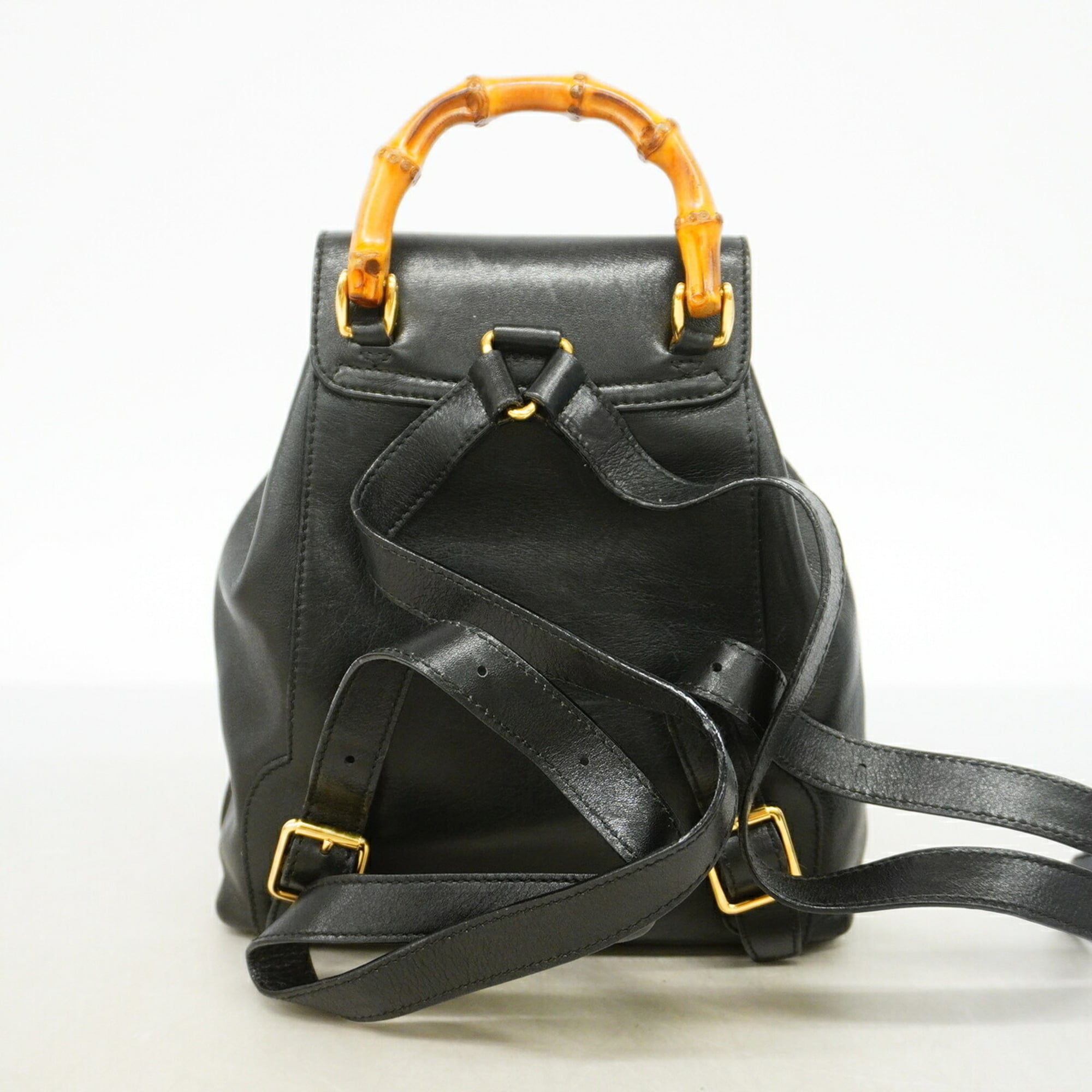 Gucci Black Leather Backpack (Pre-Owned)