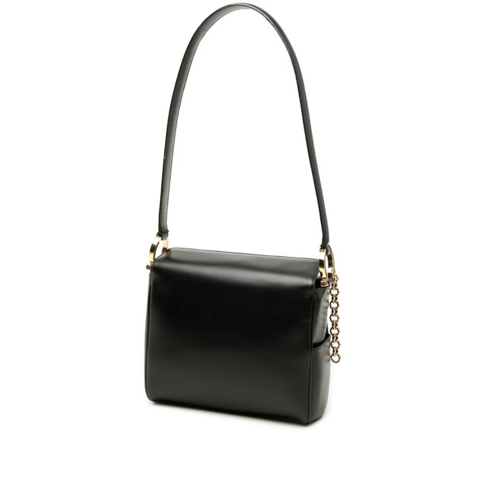 Salvatore Ferragamo Black Leather Pouch Shoulder Bag (Pre-Owned)