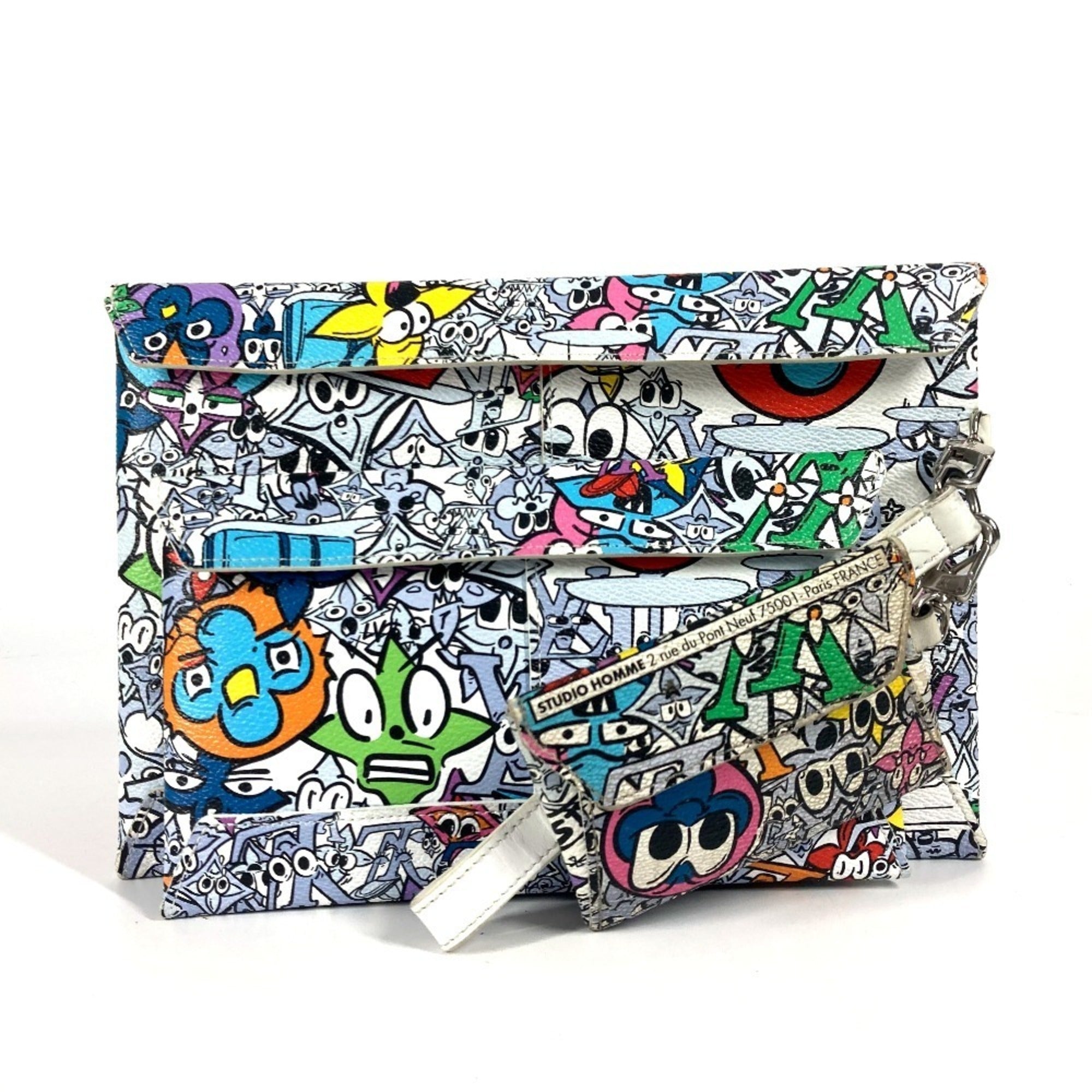 Louis Vuitton Multi-Color Canvas Leather Clutch Bag (Pre-Owned)
