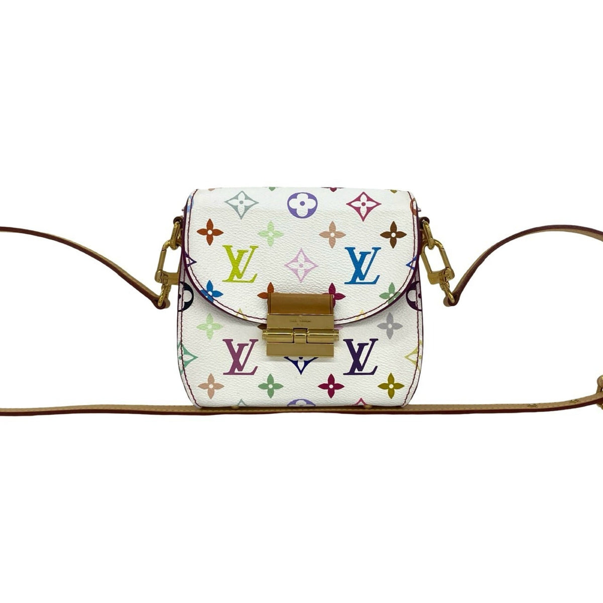 Louis Vuitton Multi-Color White Leather Pvc Shoulder Bag (Pre-Owned)