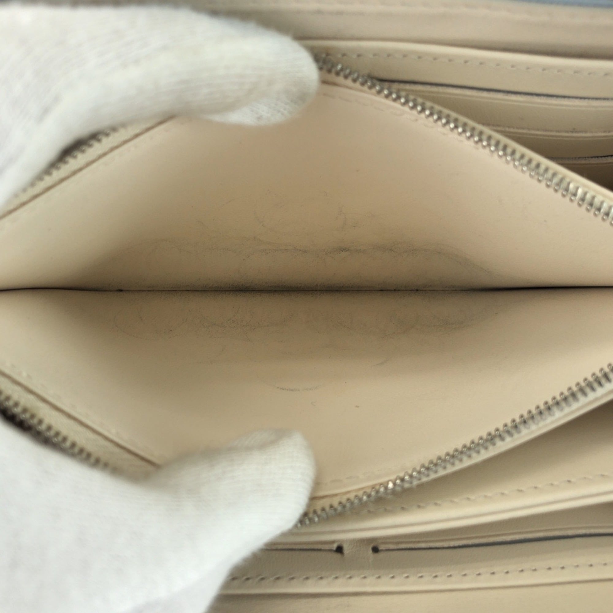 Louis Vuitton Light Blue Leather Long Wallet (Bi-Fold) (Pre-Owned)