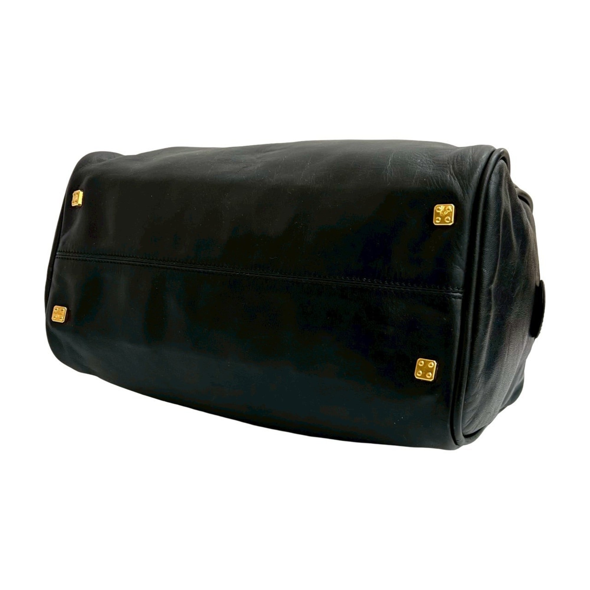 Loewe Black Leather Boston Bag Handbag (Pre-Owned)