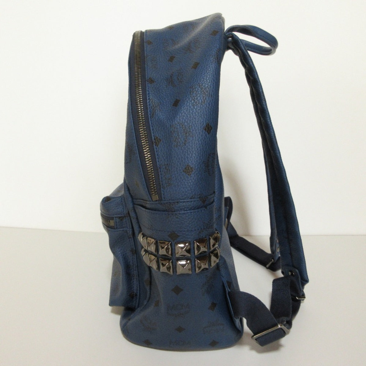 Mcm Visetos Navy Backpack (Pre-Owned)