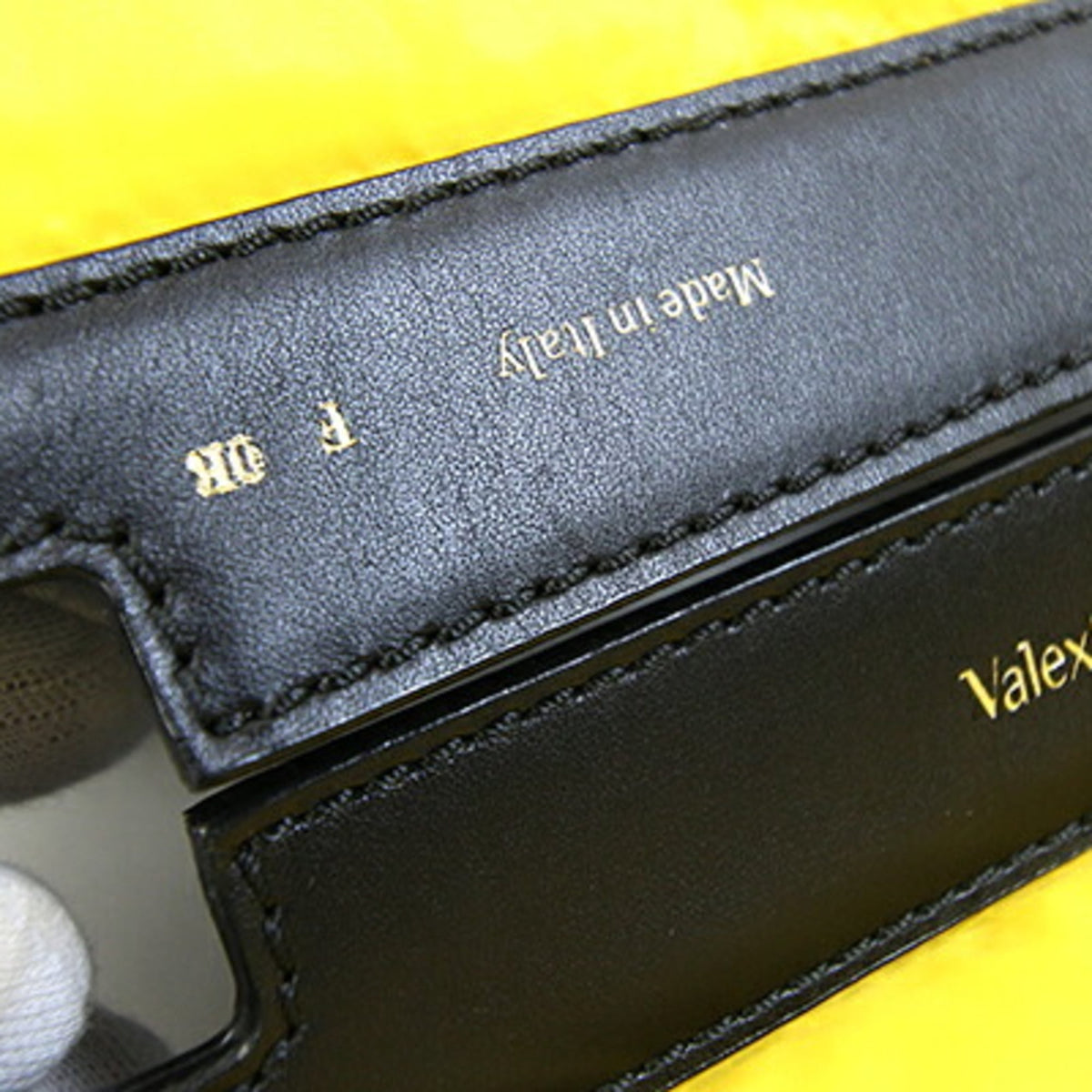 Valextra Black Yellow Nylon Handbag (Pre-Owned)