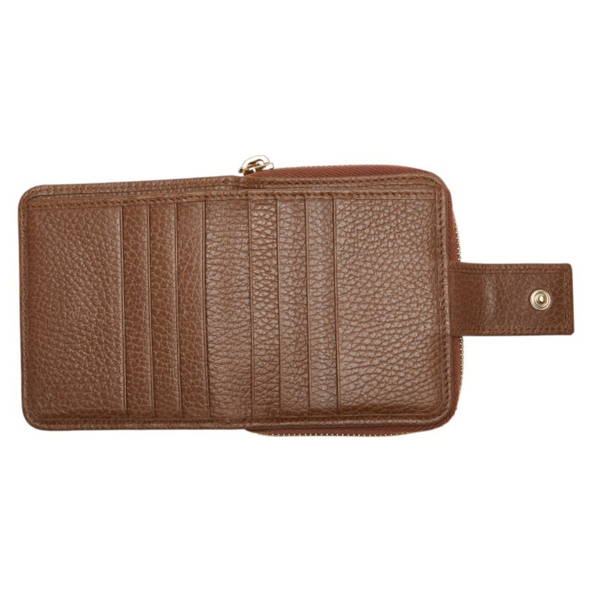 Gucci Beige Brown Canvas Leather Wallet (Bi-Fold) (Pre-Owned)