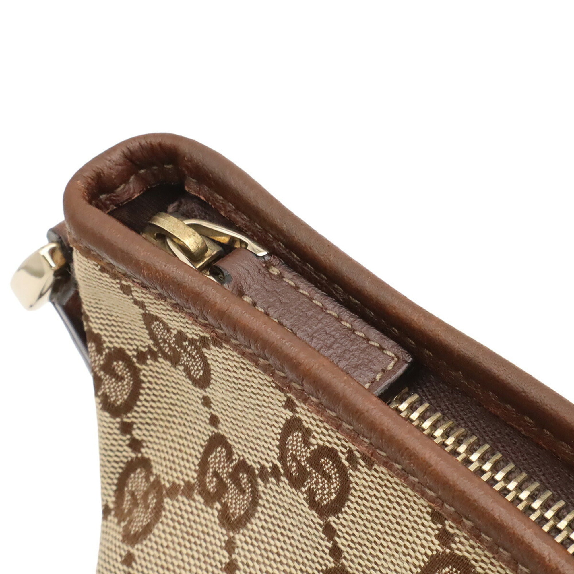 Gucci Beige Brown Brown Khaki Gg Canvas Shoulder Bag (Pre-Owned)