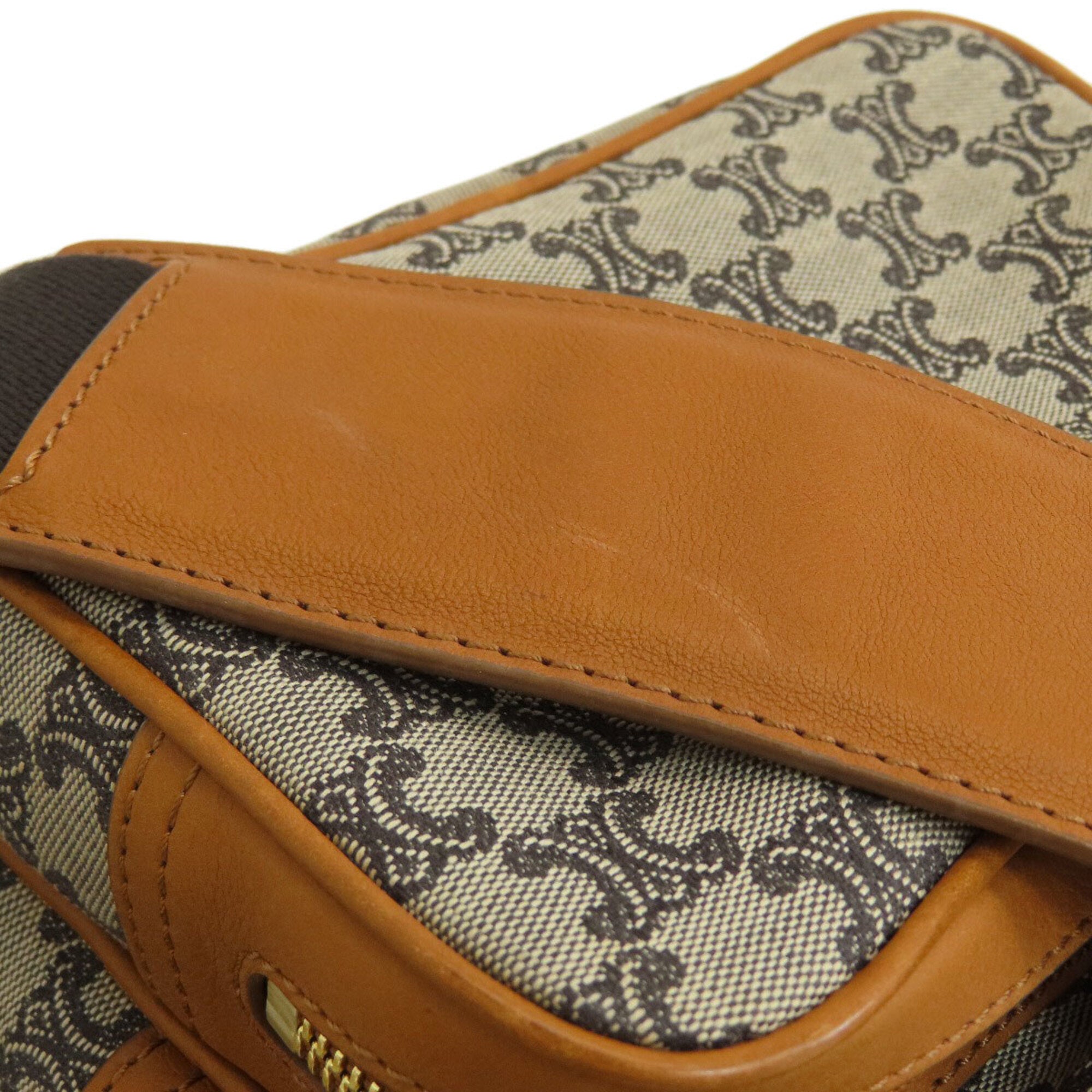 Celine Brown Canvas Shoulder Bag (Pre-Owned)