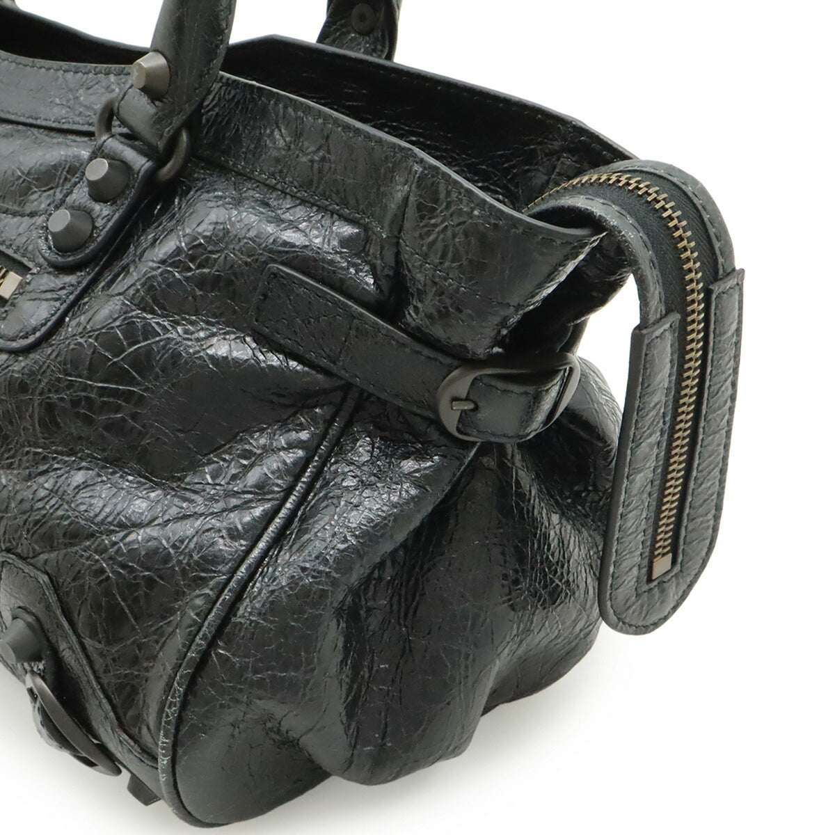 Balenciaga Black Leather Shoulder Bag Tote Bag (Pre-Owned)
