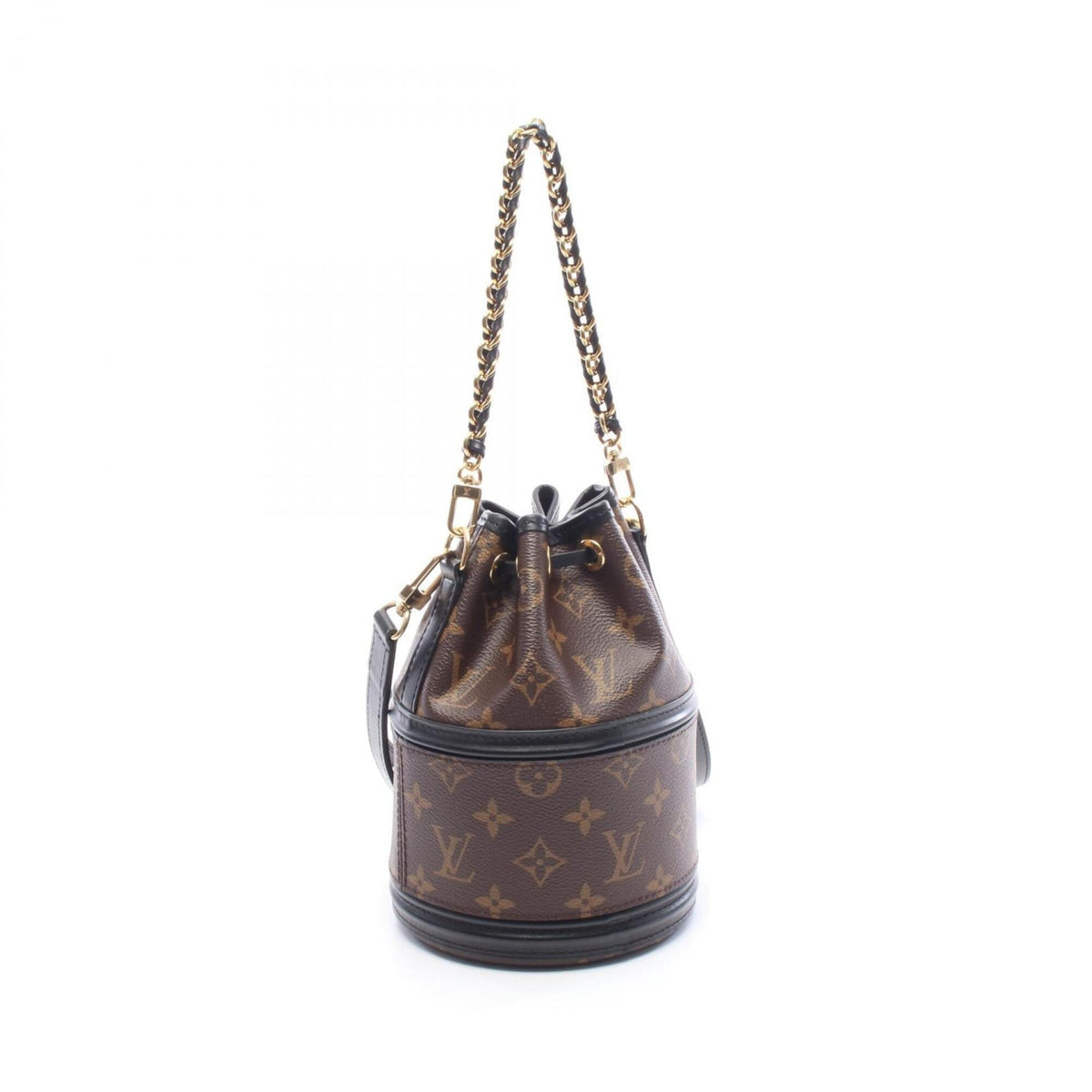 Louis Vuitton Black Brown Monogram Coated Canvas Leather Handbag (Pre-Owned)