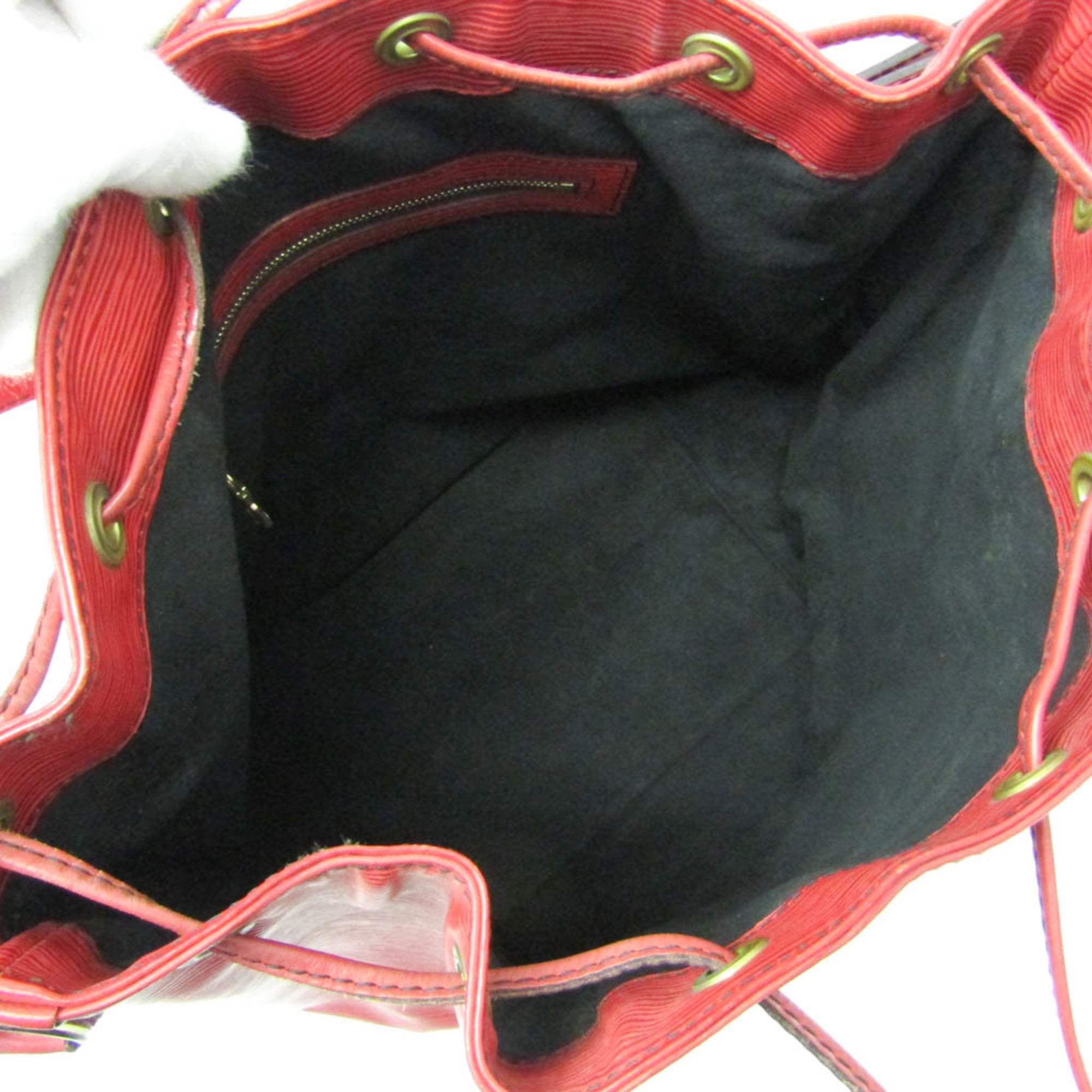 Louis Vuitton Noe Handbag Epi Leather Red Leather Shoulder Bag Bag (Pre-Owned)