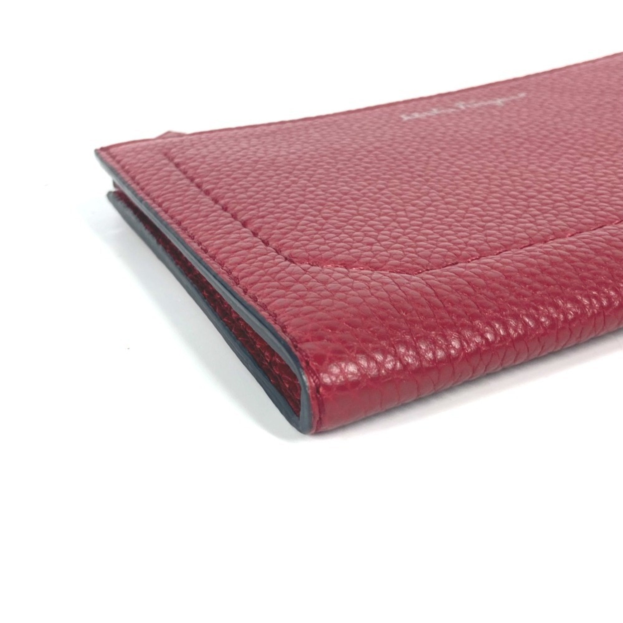 Salvatore Ferragamo Red Color Leather Clutch Bag Pouch (Pre-Owned)