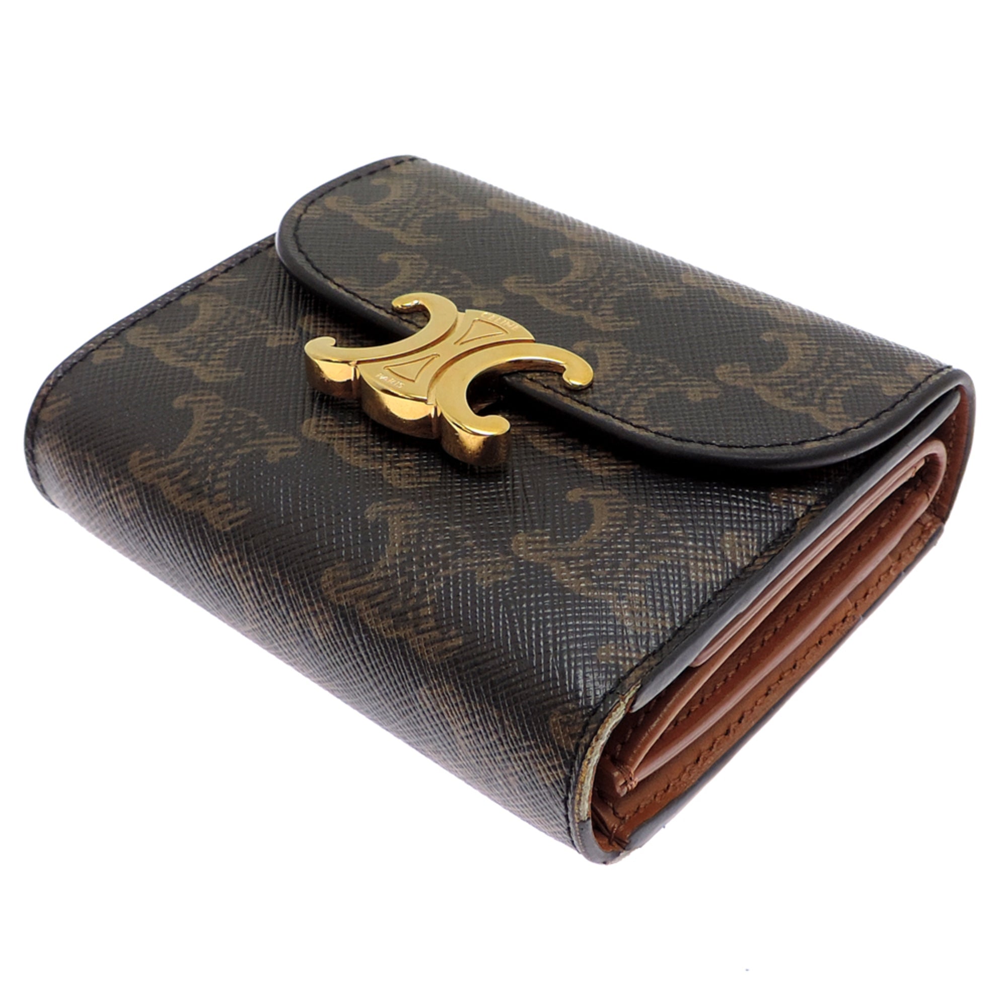 Celine Brown Coated Canvas Wallet (Tri-Fold) (Pre-Owned)