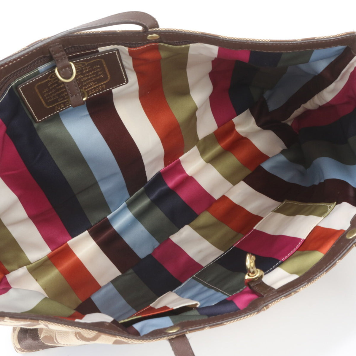 Coach Brown Leather Canvas Handbag Shoulder Bag Tote Bag (Pre-Owned)