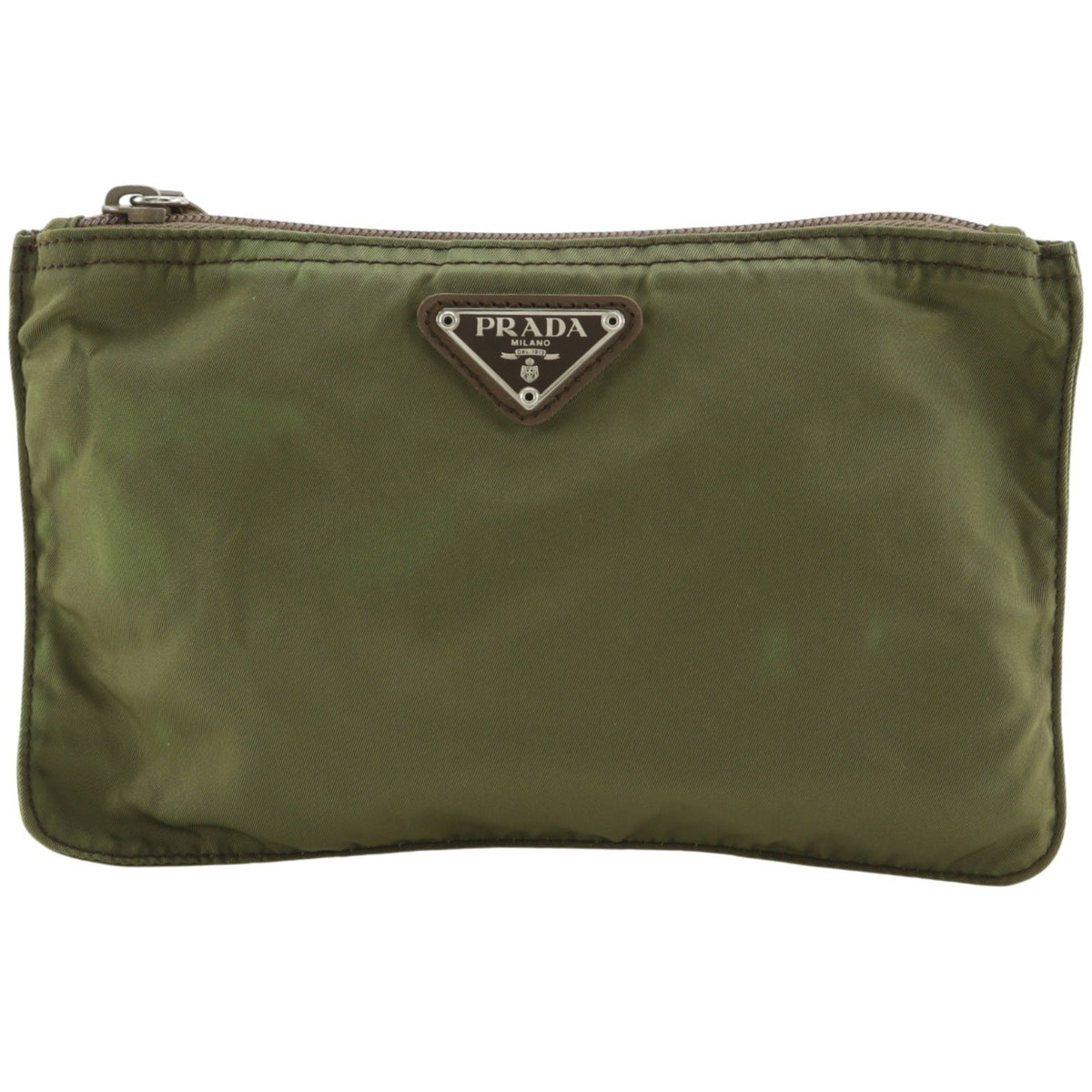 Prada Khaki Nylon Pouch (Pre-Owned)