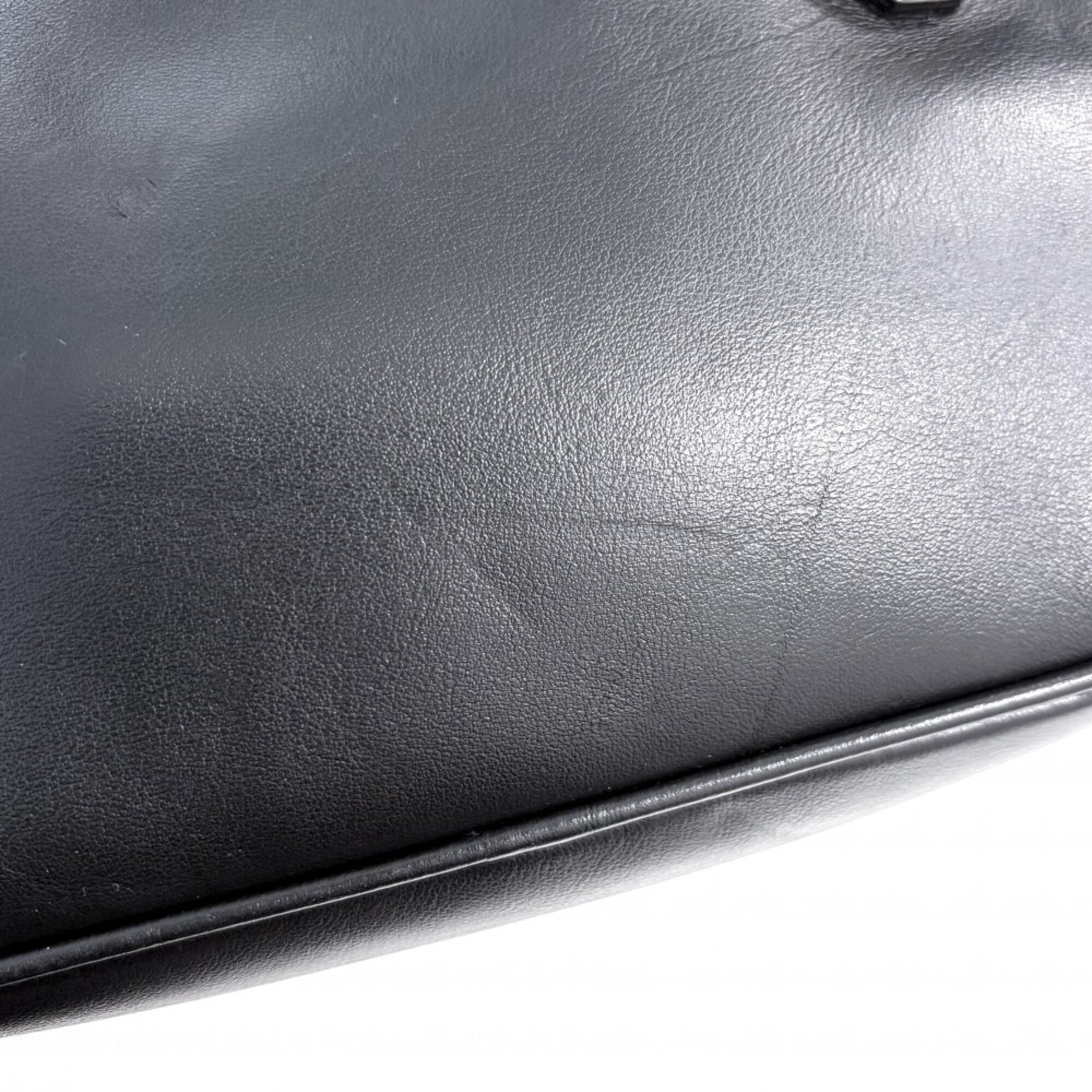 Versace Black Gold Leather Shoulder Bag (Pre-Owned)