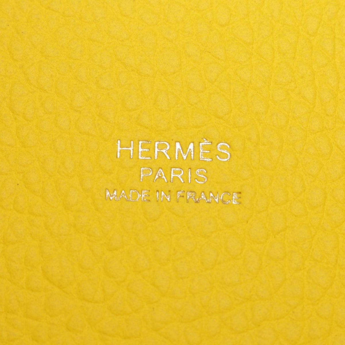 Hermes Lime Yellow Taurillon Clemence Leather Leather Handbag (Pre-Owned)