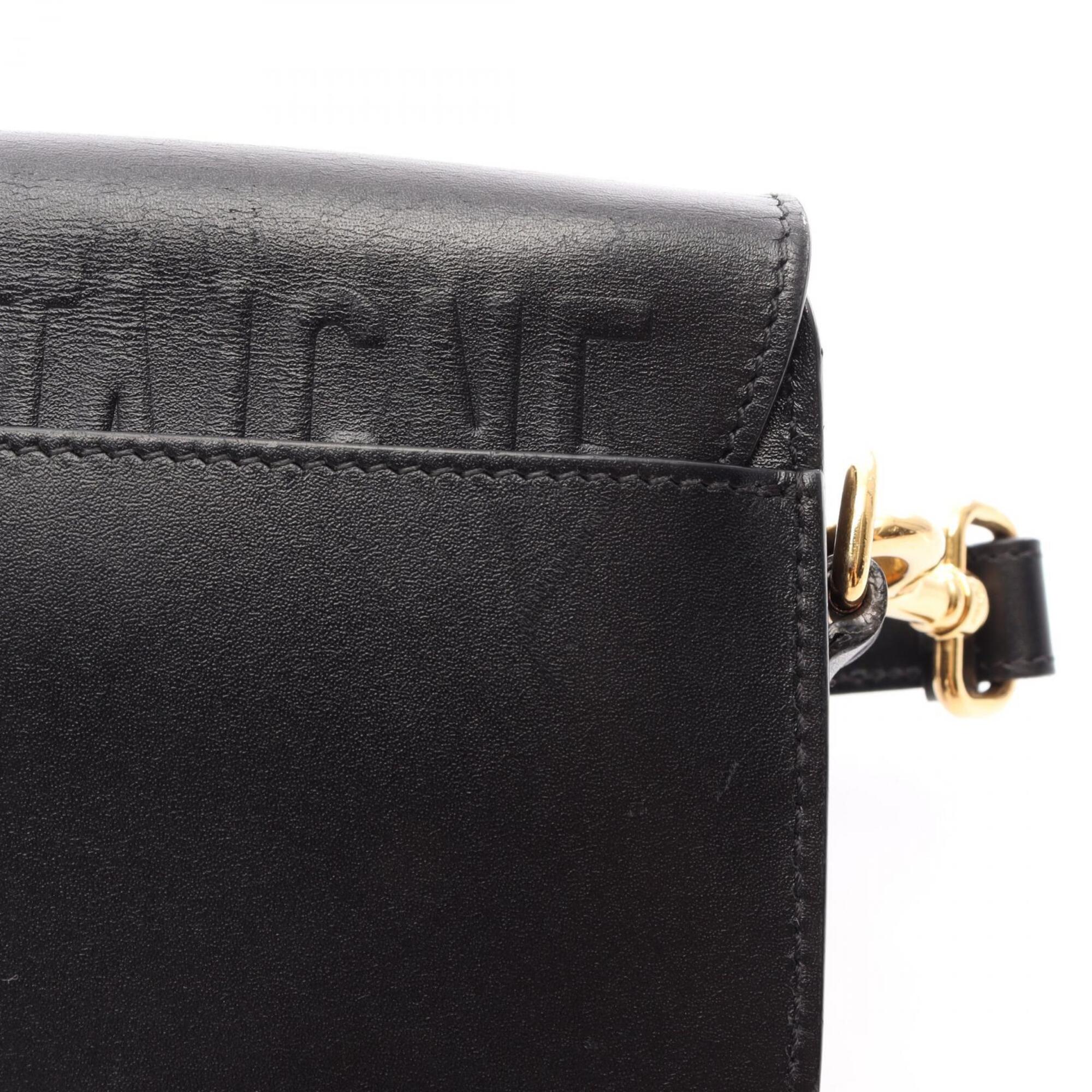 Christian Dior Black Leather Handbag Shoulder Bag (Pre-Owned)