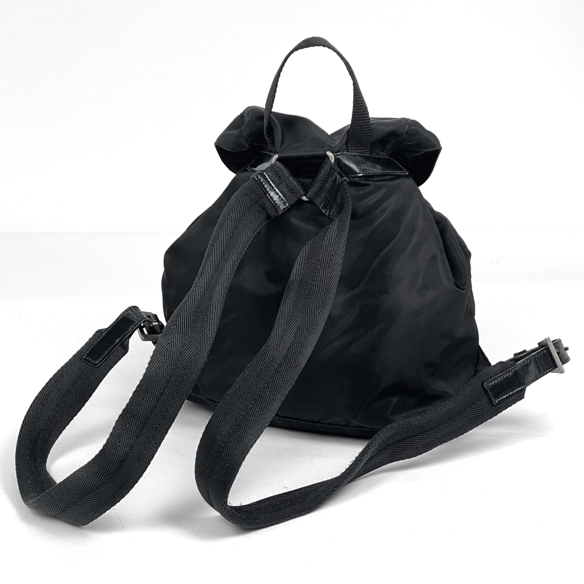 Prada Black Nylon Leather Backpack (Pre-Owned)