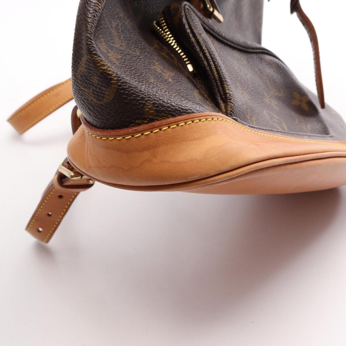 Louis Vuitton Brown Monogram Coated Canvas Leather Backpack Handbag (Pre-Owned)