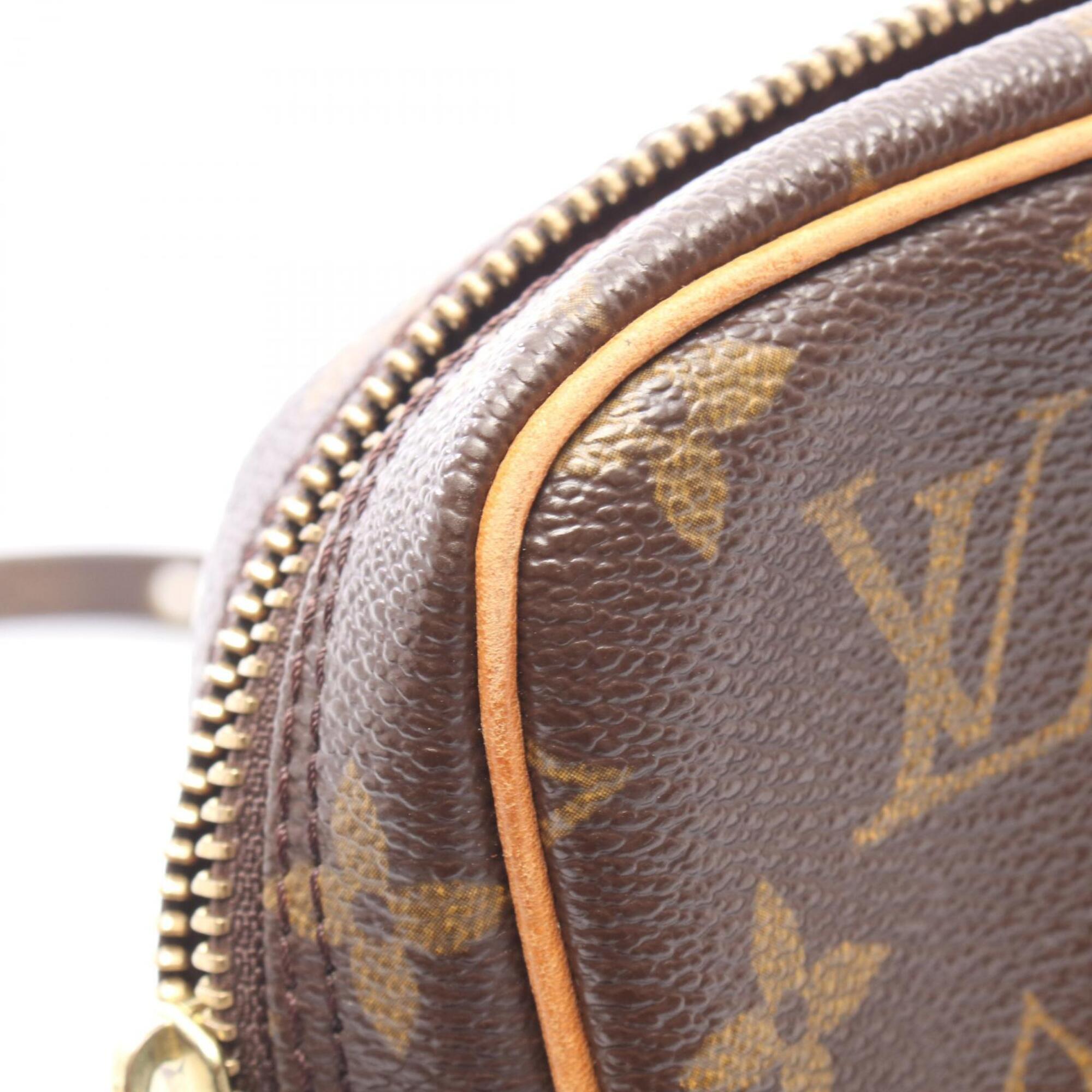 Louis Vuitton Brown Coated Canvas Leather Monogram Handbag Shoulder Bag (Pre-Owned)