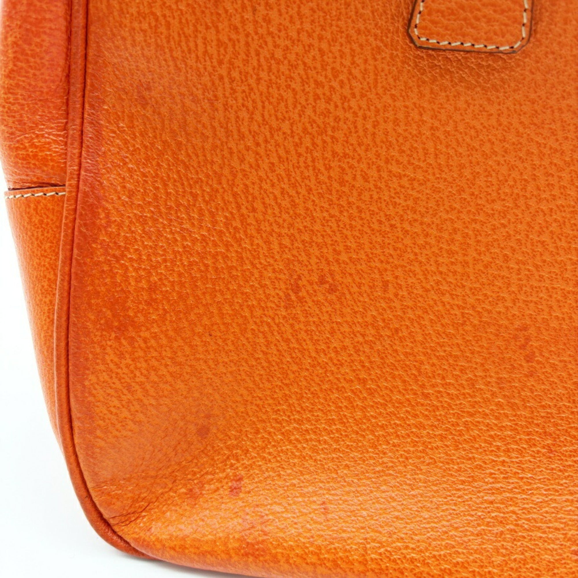 Prada Orange Leather Boston Bag (Pre-Owned)