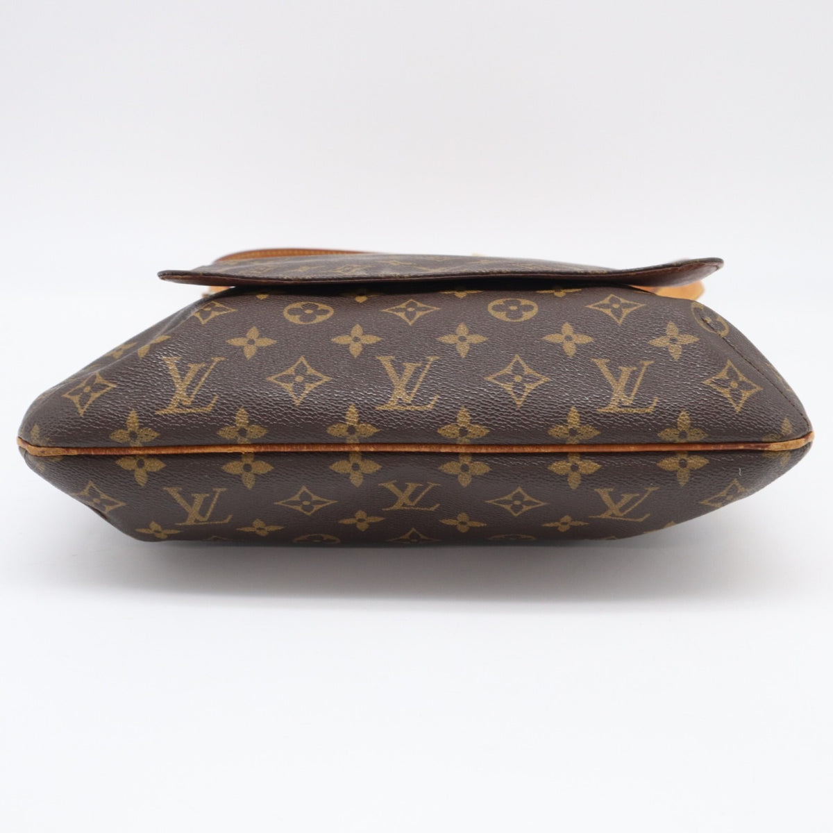 Louis Vuitton Beige Brown Monogram Coated Canvas Leather Shoulder Bag (Pre-Owned)