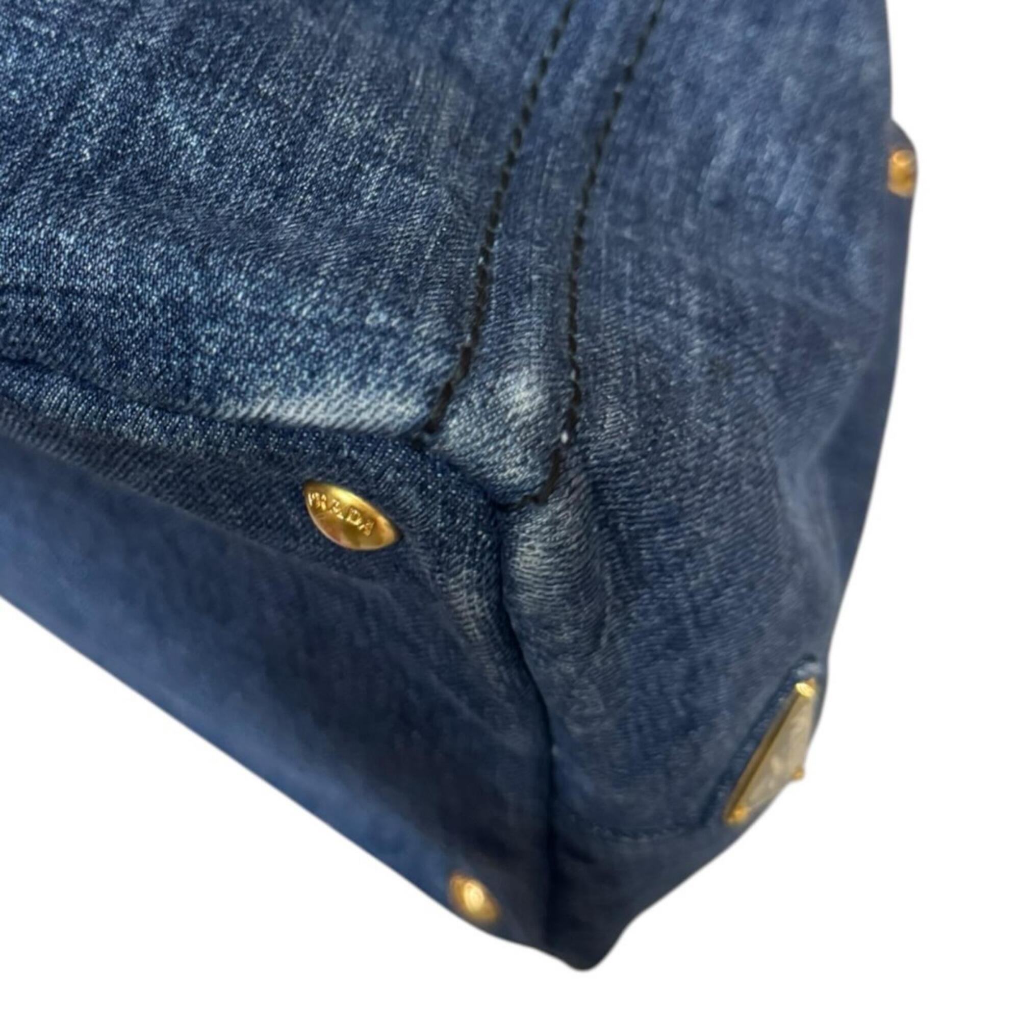Prada Blue Denim Shoulder Bag (Pre-Owned)