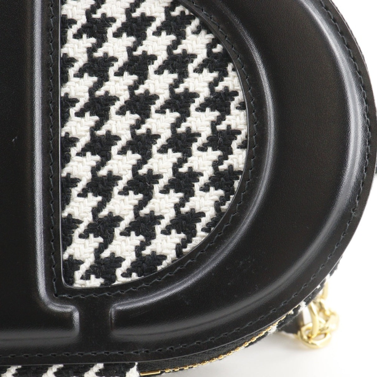 Christian Dior Black White Canvas Leather Shoulder Bag (Pre-Owned)