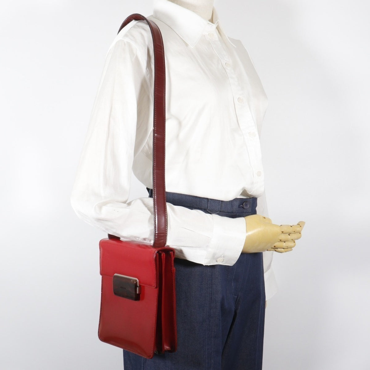 Prada Red Color Shoulder Bag (Pre-Owned)