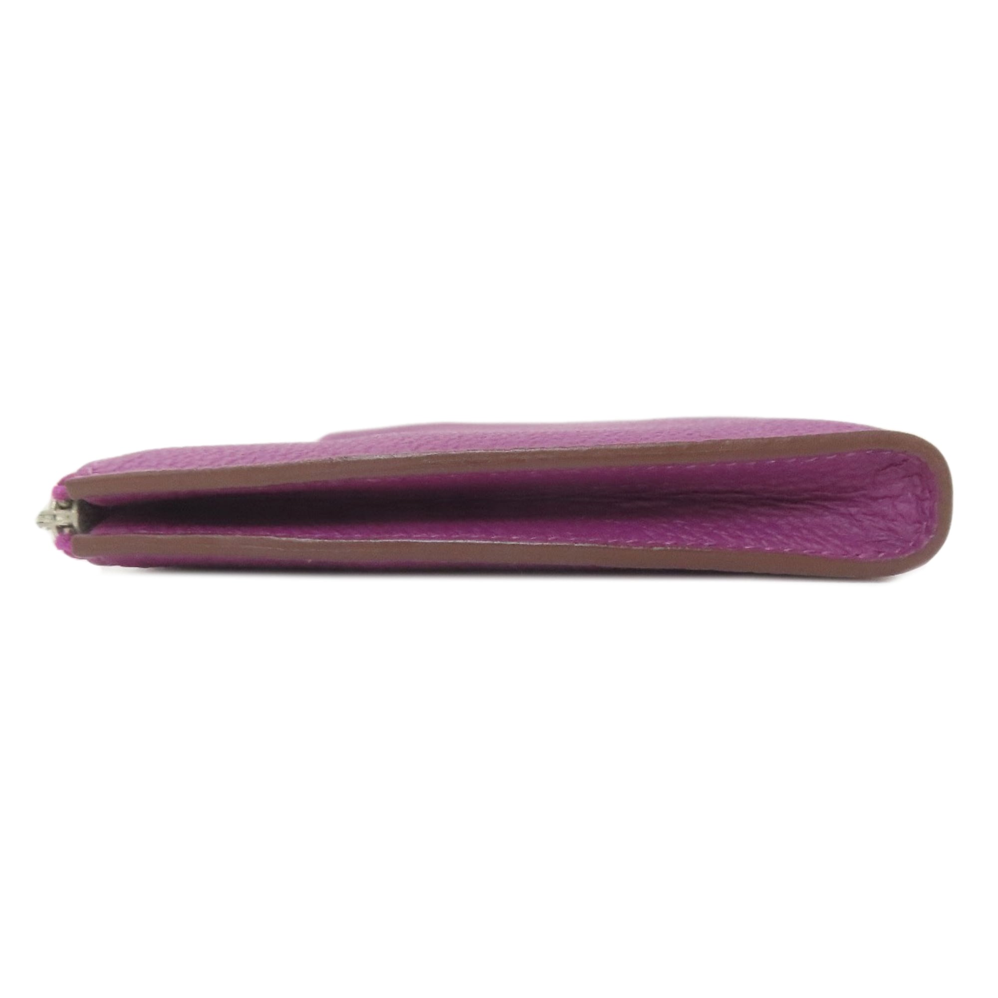 Hermes Purple Togo Leather Long Wallet (Bi-Fold) (Pre-Owned)