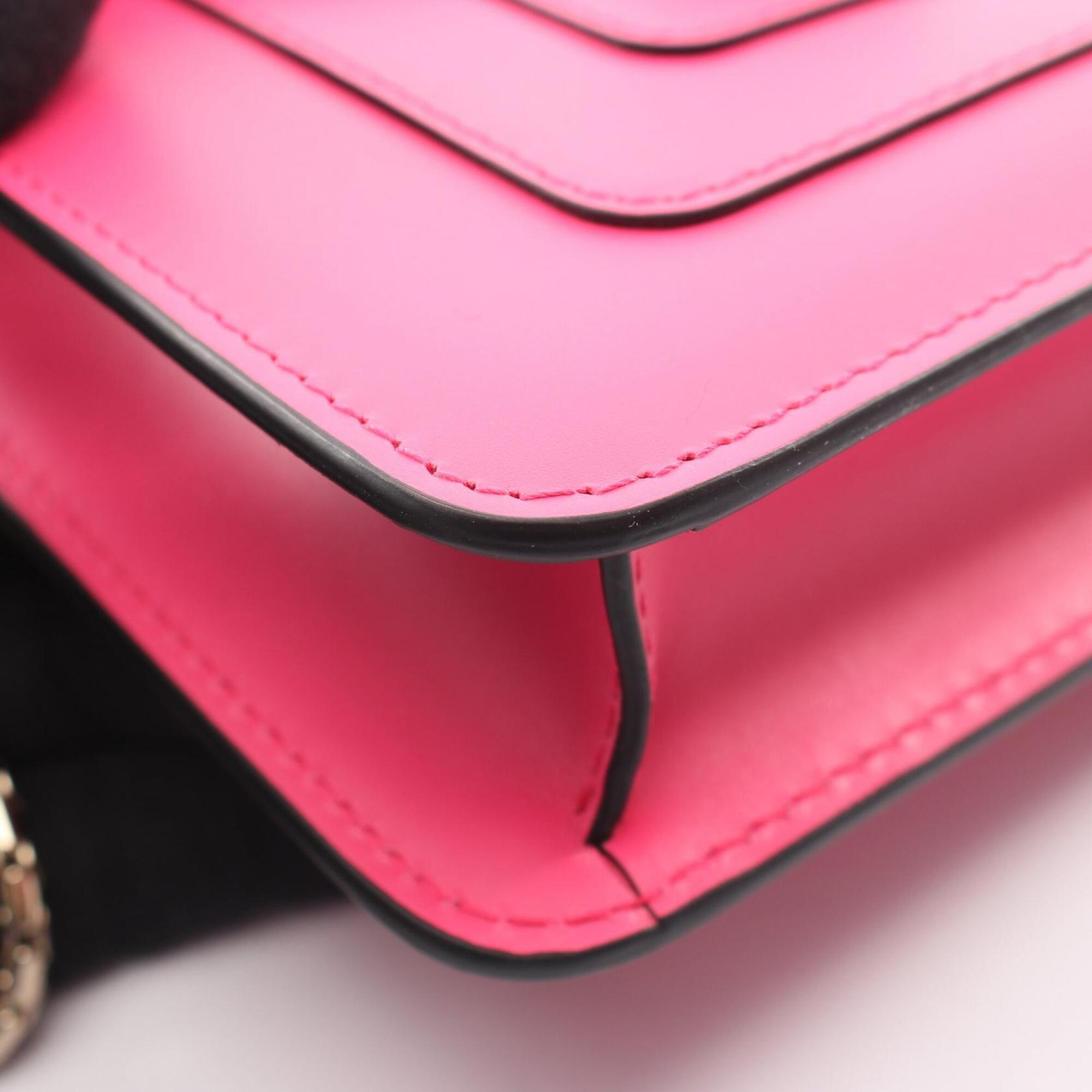 Bvlgari Pink Leather Handbag Shoulder Bag (Pre-Owned)