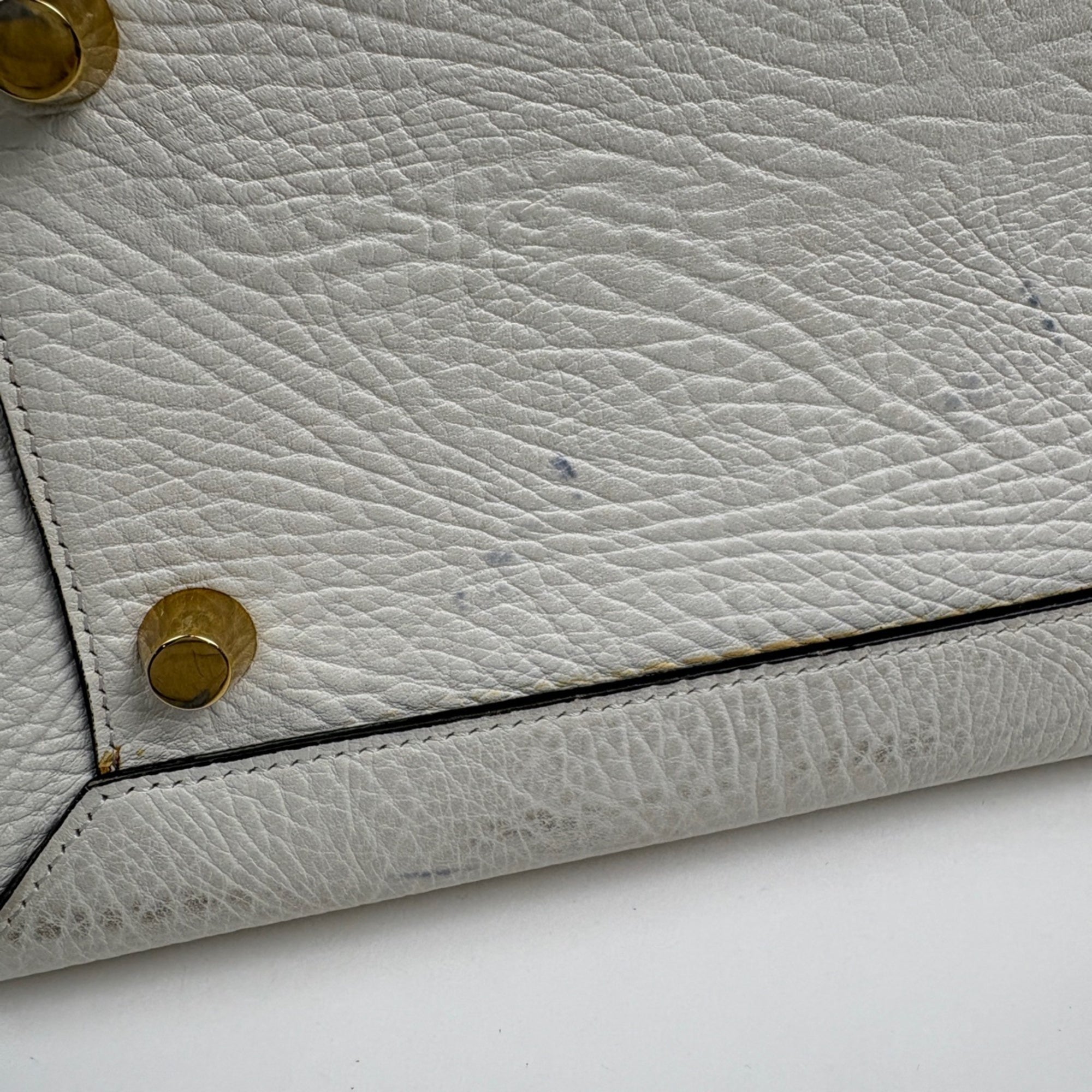 Celine Navy White Leather Handbag (Pre-Owned)