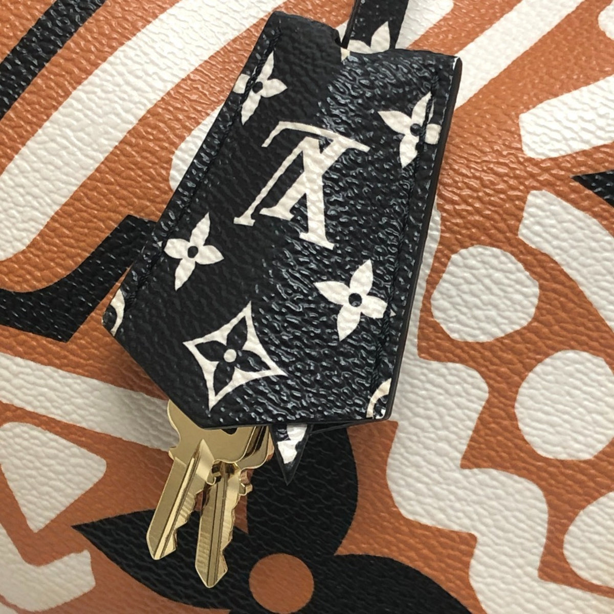 Louis Vuitton Brown White Leather Pvc Boston Bag (Pre-Owned)