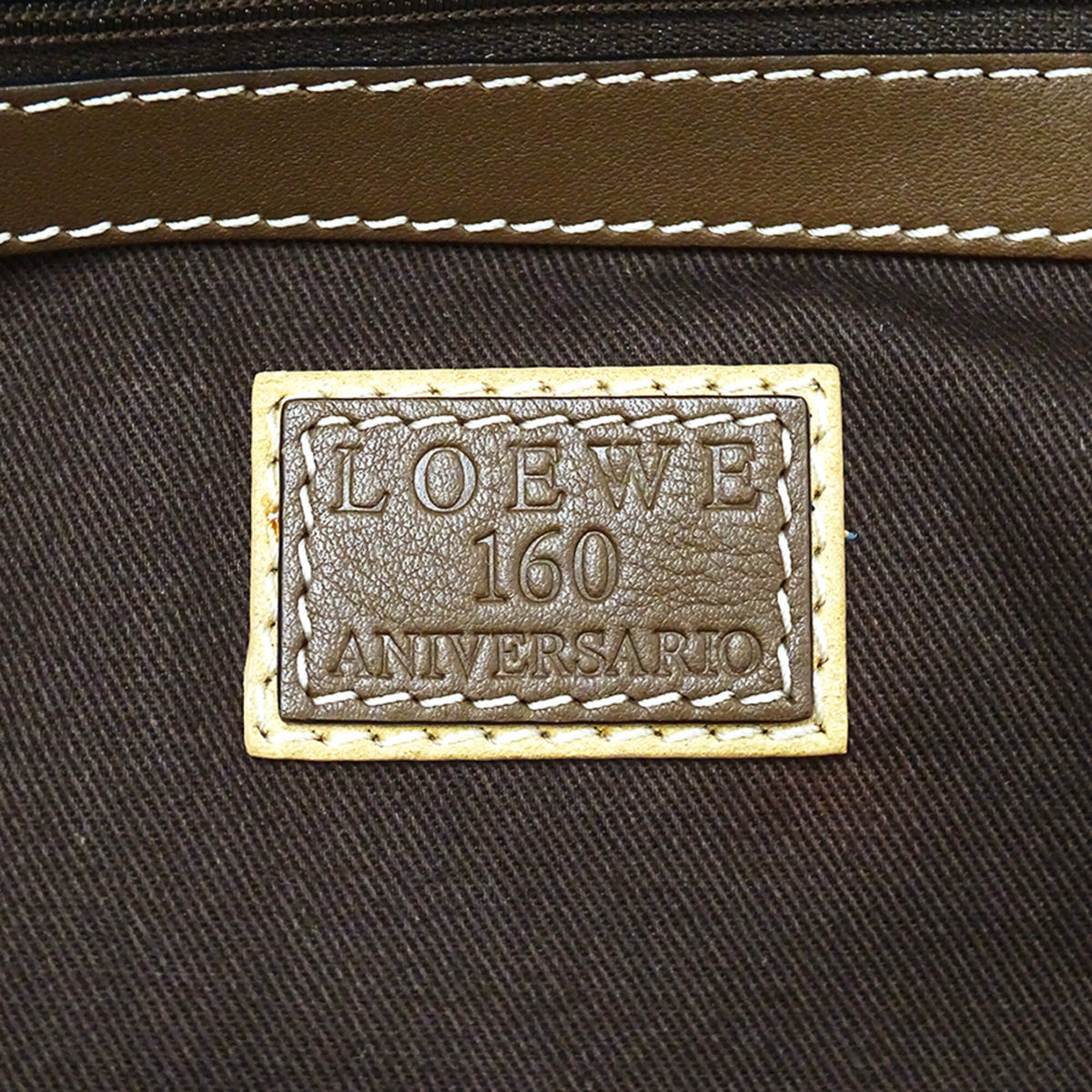 Loewe Beige Brown Canvas Boston Bag Handbag (Pre-Owned)