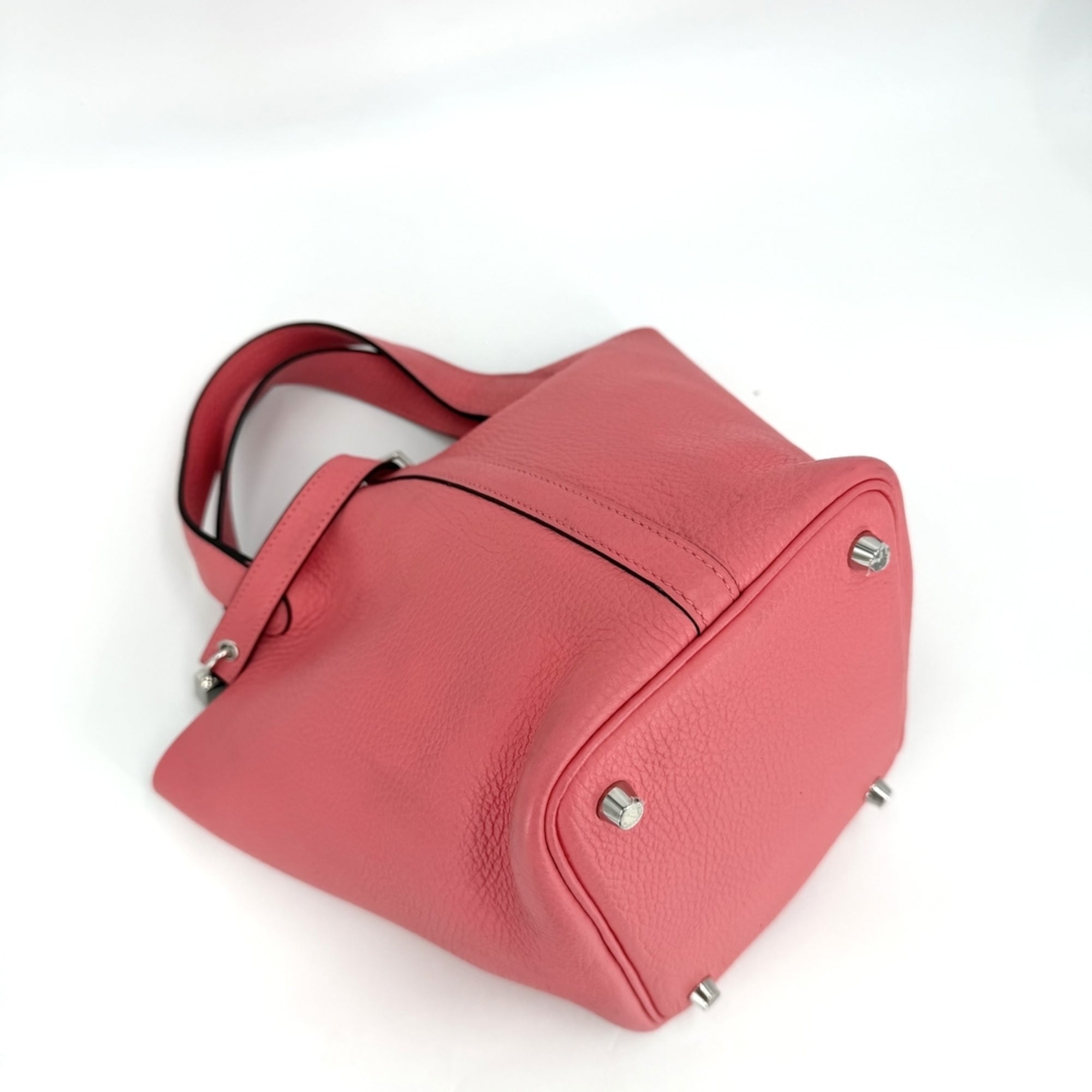 Hermes Pink Taurillon Clemence Leather Handbag (Pre-Owned)